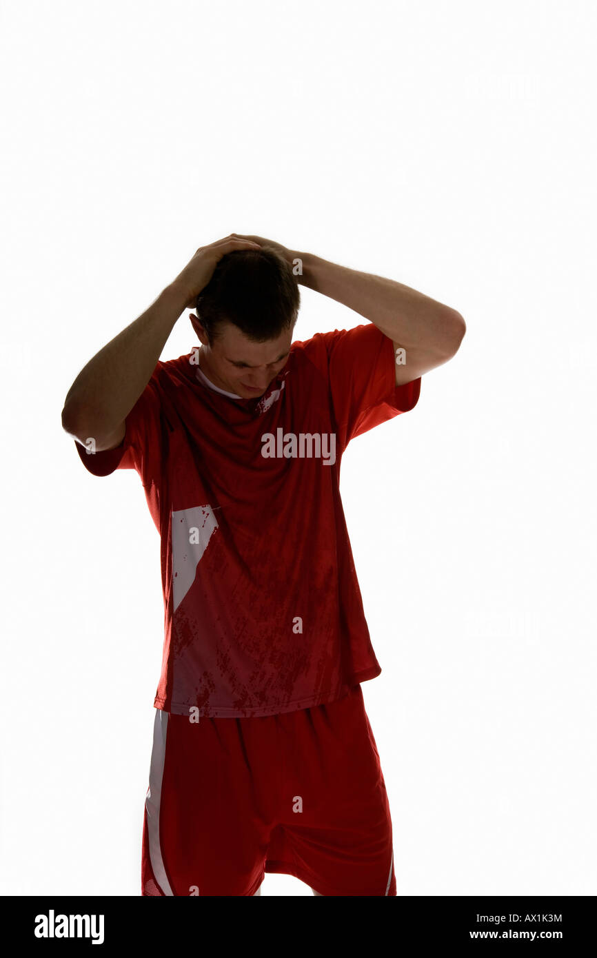 studio Portrait of a soccer player Stock Photo