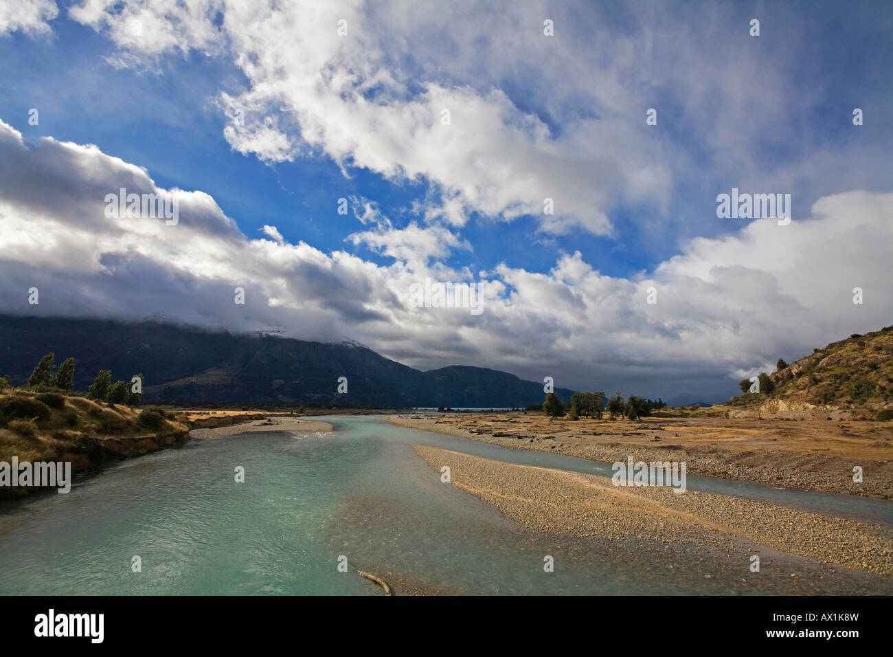 River landscape at the Carretera Austral, Patagonia, Chile, South ...