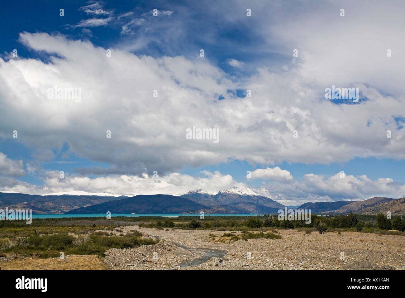 Lake Lago General Carrera (or Lago Buenos Aires at Argentinia), Patagonia, Chile, South America Stock Photo