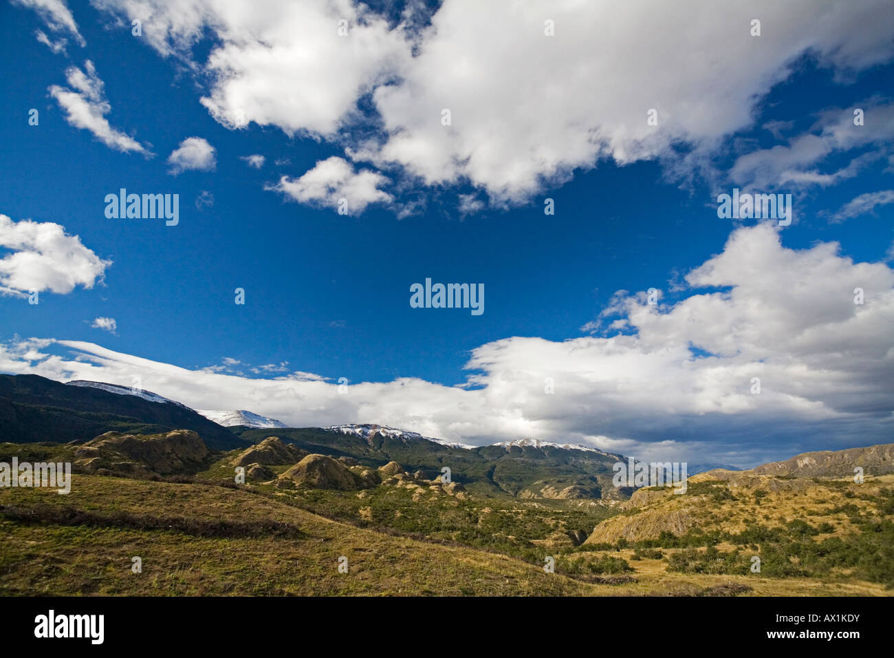 Landscape on the way to Cochrane, Patagonia, Chile, South America Stock Photo