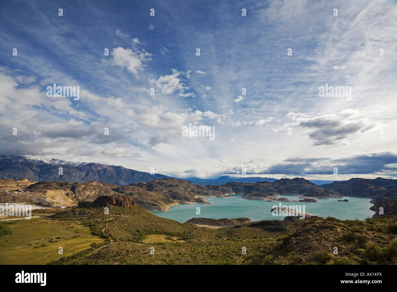 Lake Lago General Carrera (or Lago Buenos Aires at Argentinia), Patagonia, Chile, South America Stock Photo