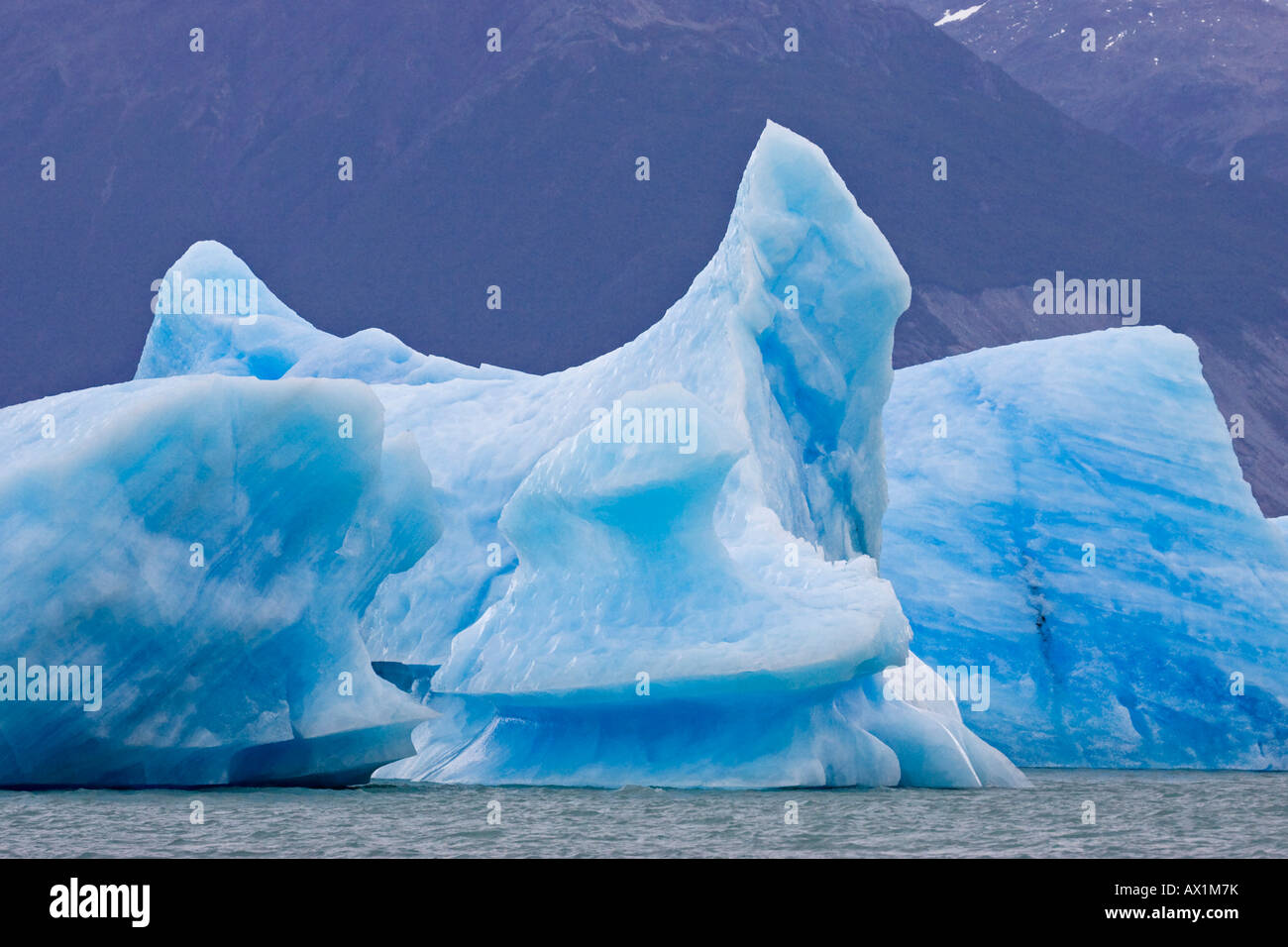 Iceberg in the lake Lago Argentino, national park Los Glaciares, (Parque Nacional Los Glaciares), Patagonia, Argentina, South A Stock Photo