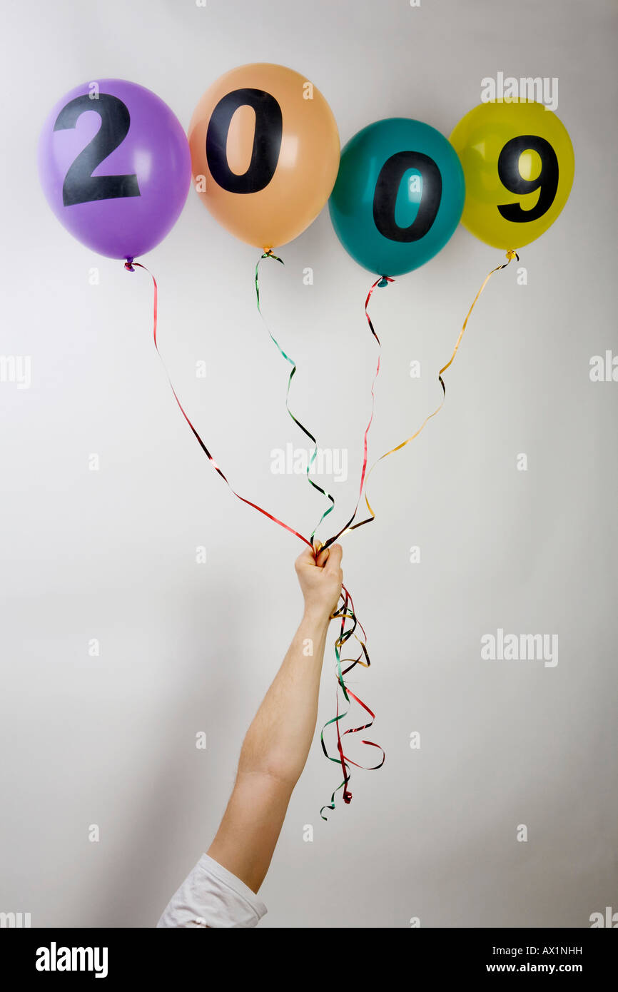 Balloons celebrating 2009 Stock Photo