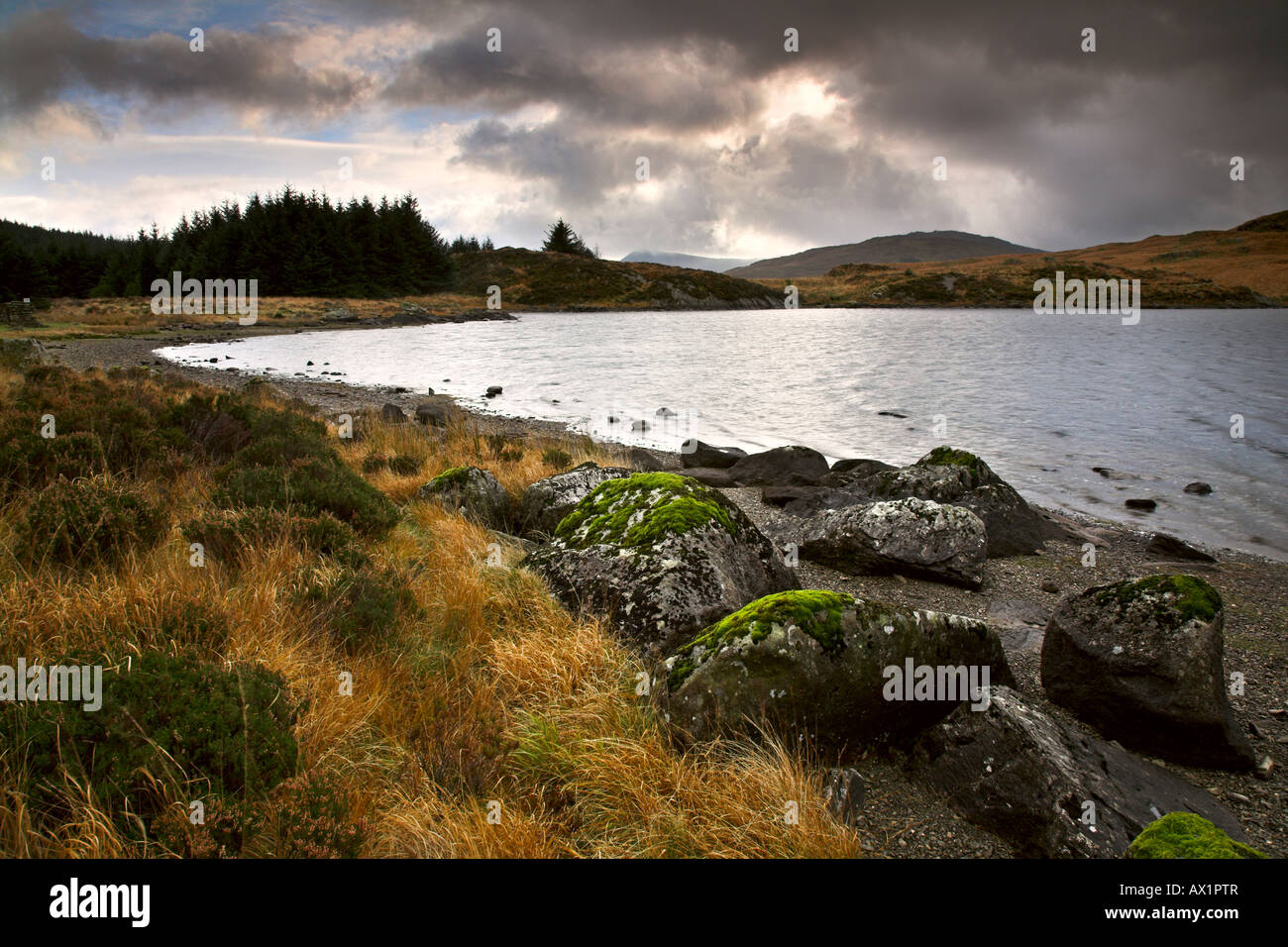 Llynau Diwaunedd Snowdonia Stock Photo