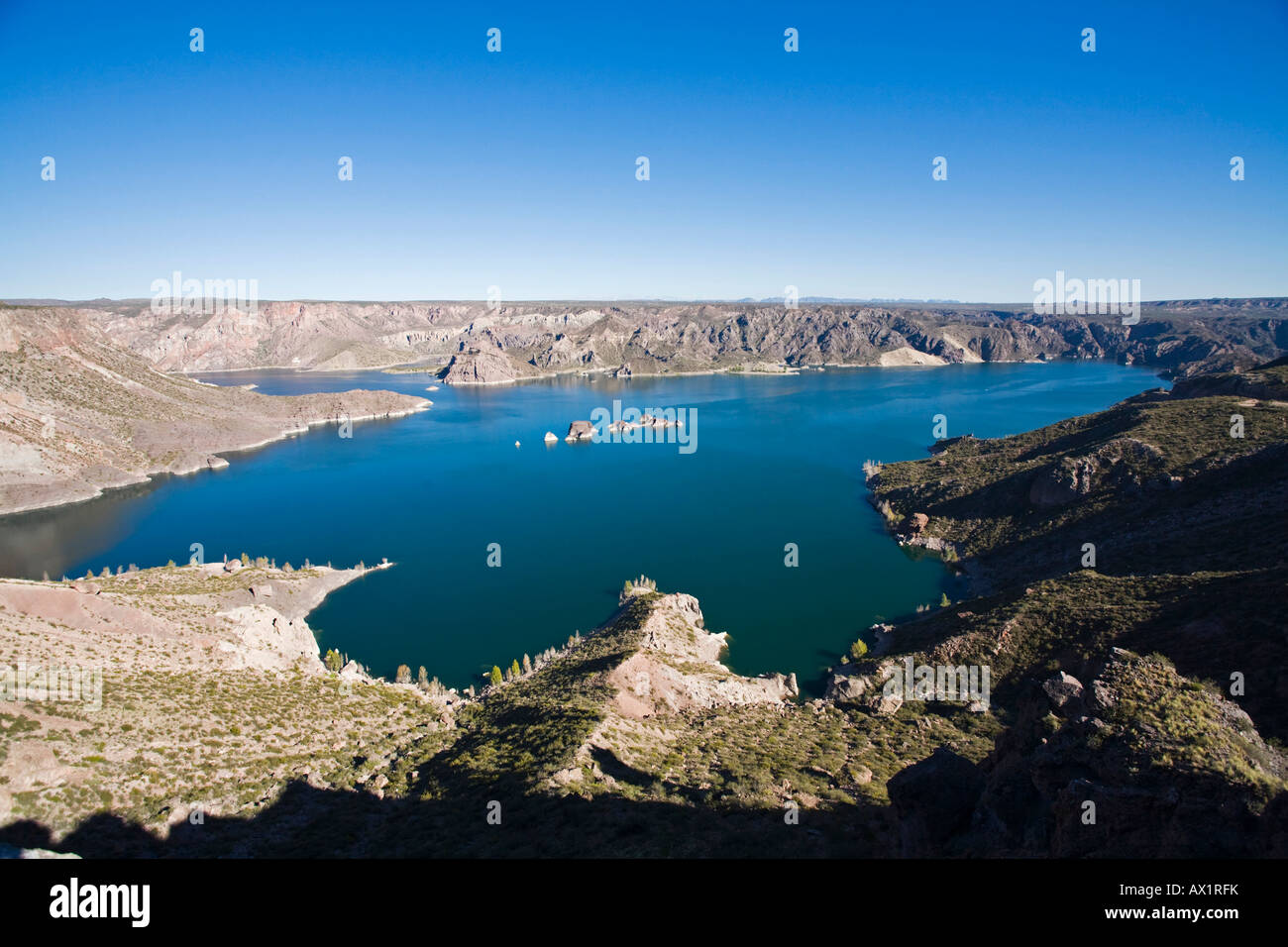 Storage lake from river Rio Autel, canyon Canon Rio Autel, central Andes, Argentina, South America Stock Photo