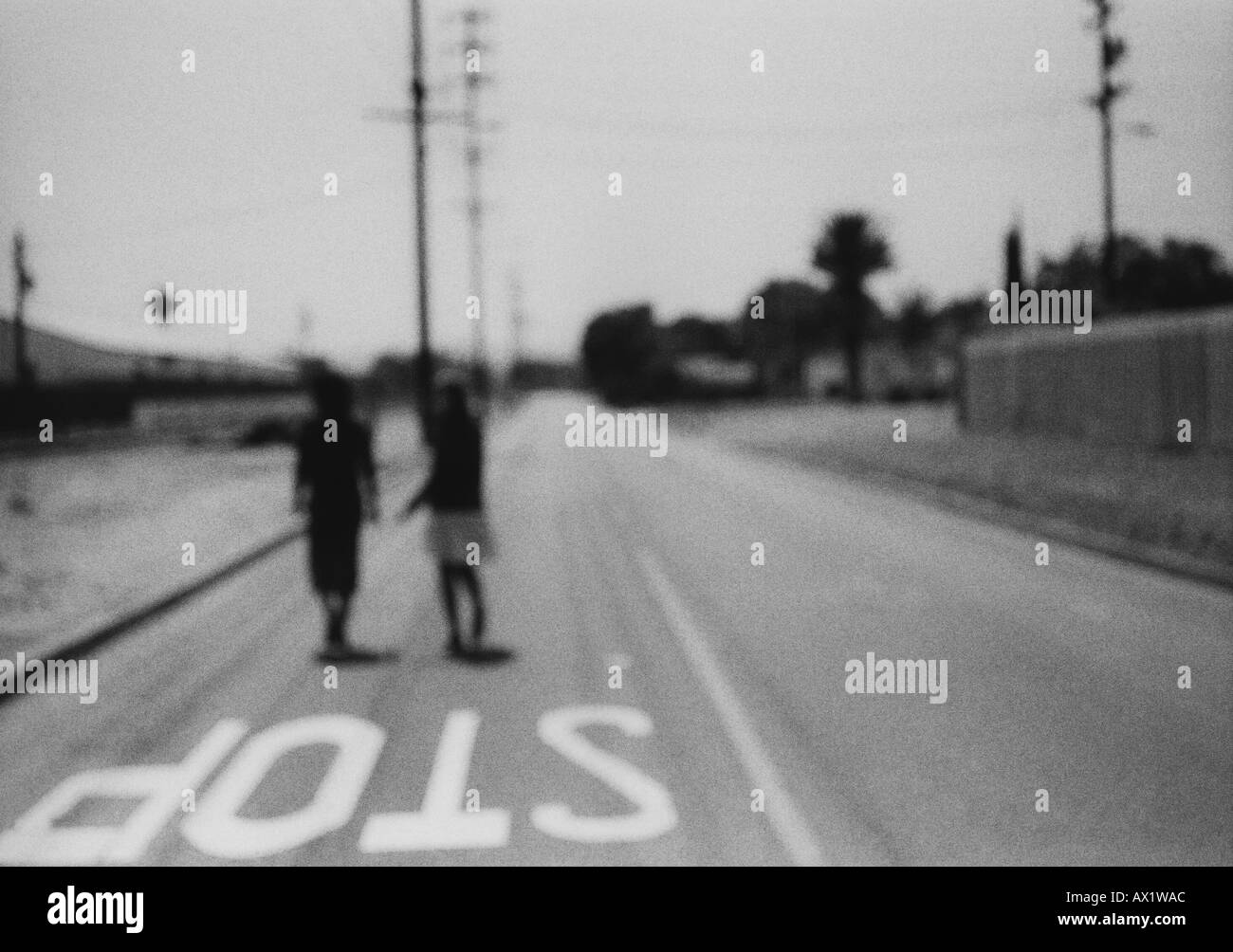 Two people stop in Black and White Stock Photos & Images - Alamy