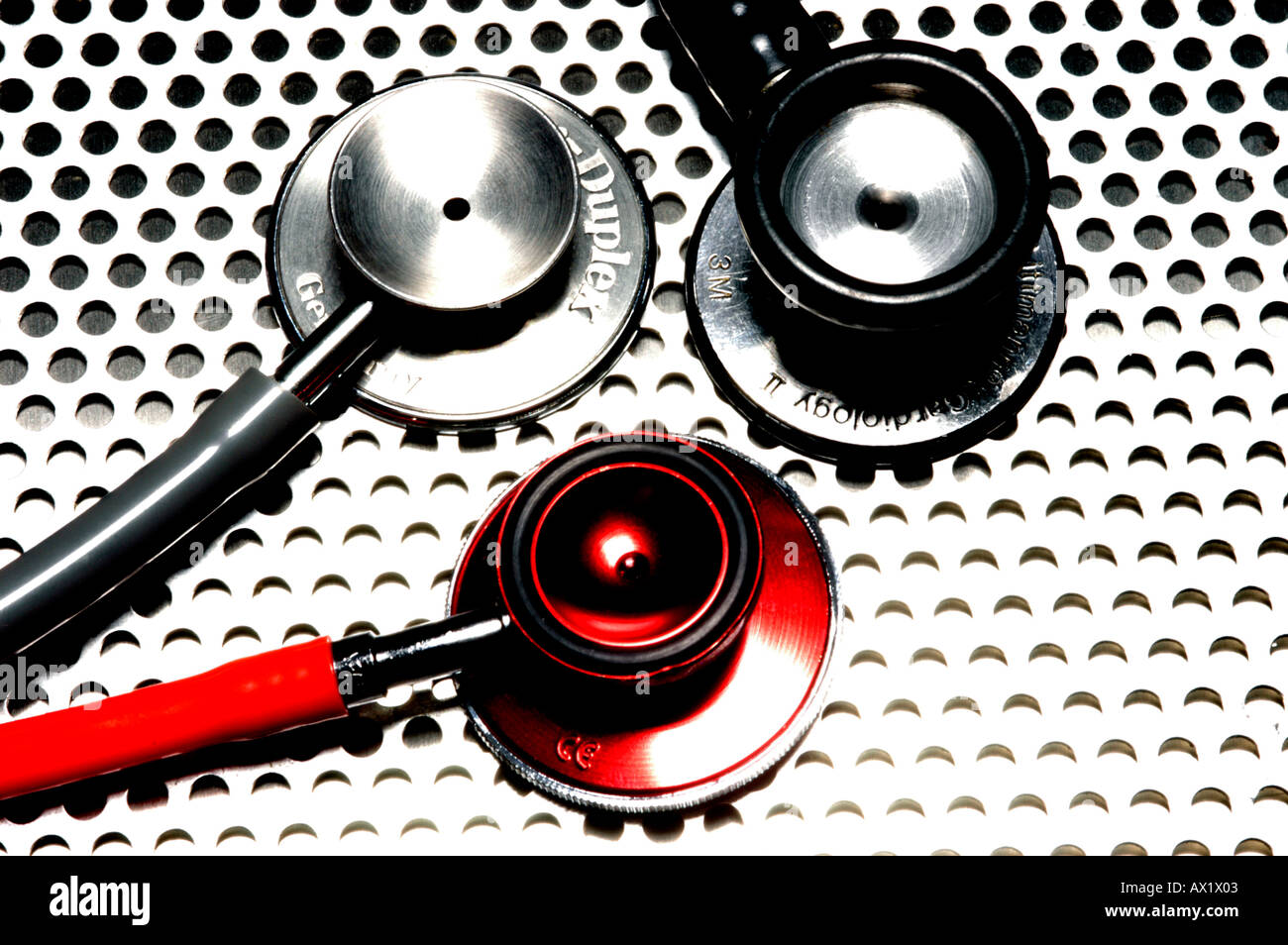 Three Stethoscopes Stock Photo