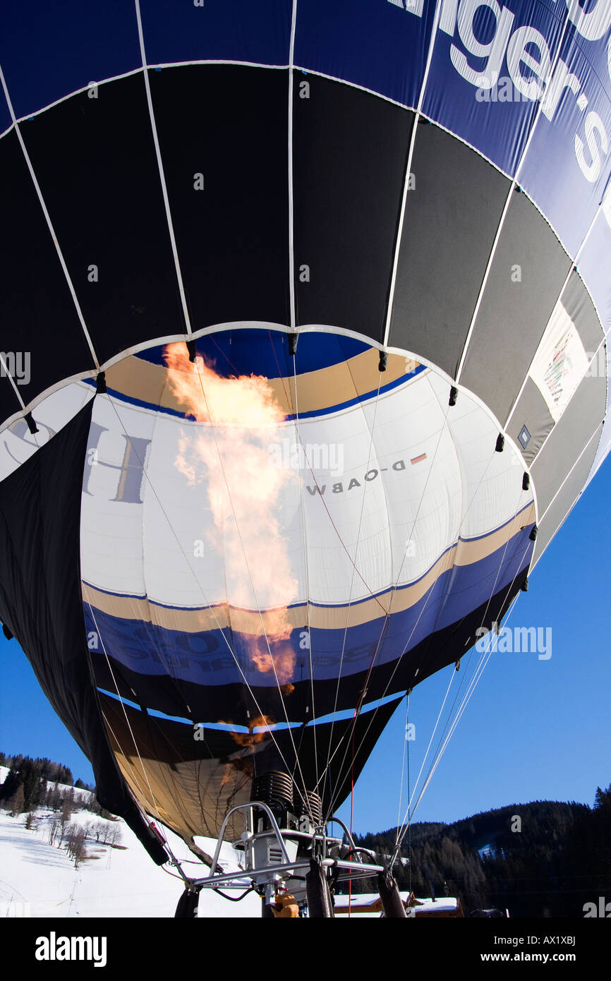 Hot air balloon taking off, Filzmoos, Salzburg, Austria, Europe Stock Photo