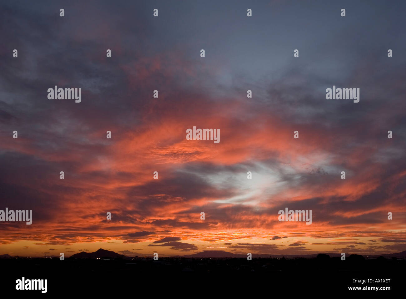 Sunset over San Javier, Murcia, Spain, Europe Stock Photo