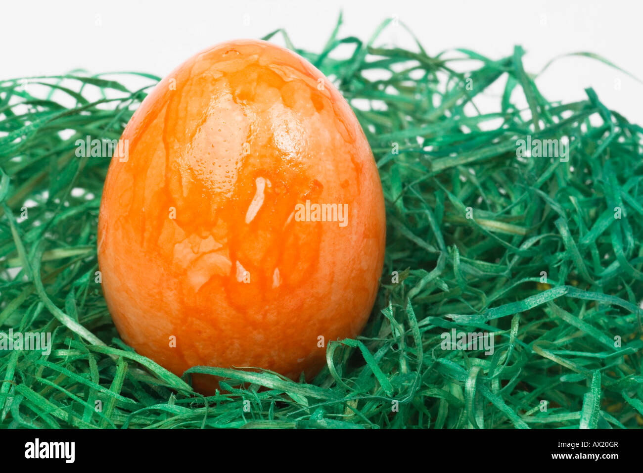 Orange painted Easter egg Stock Photo Alamy
