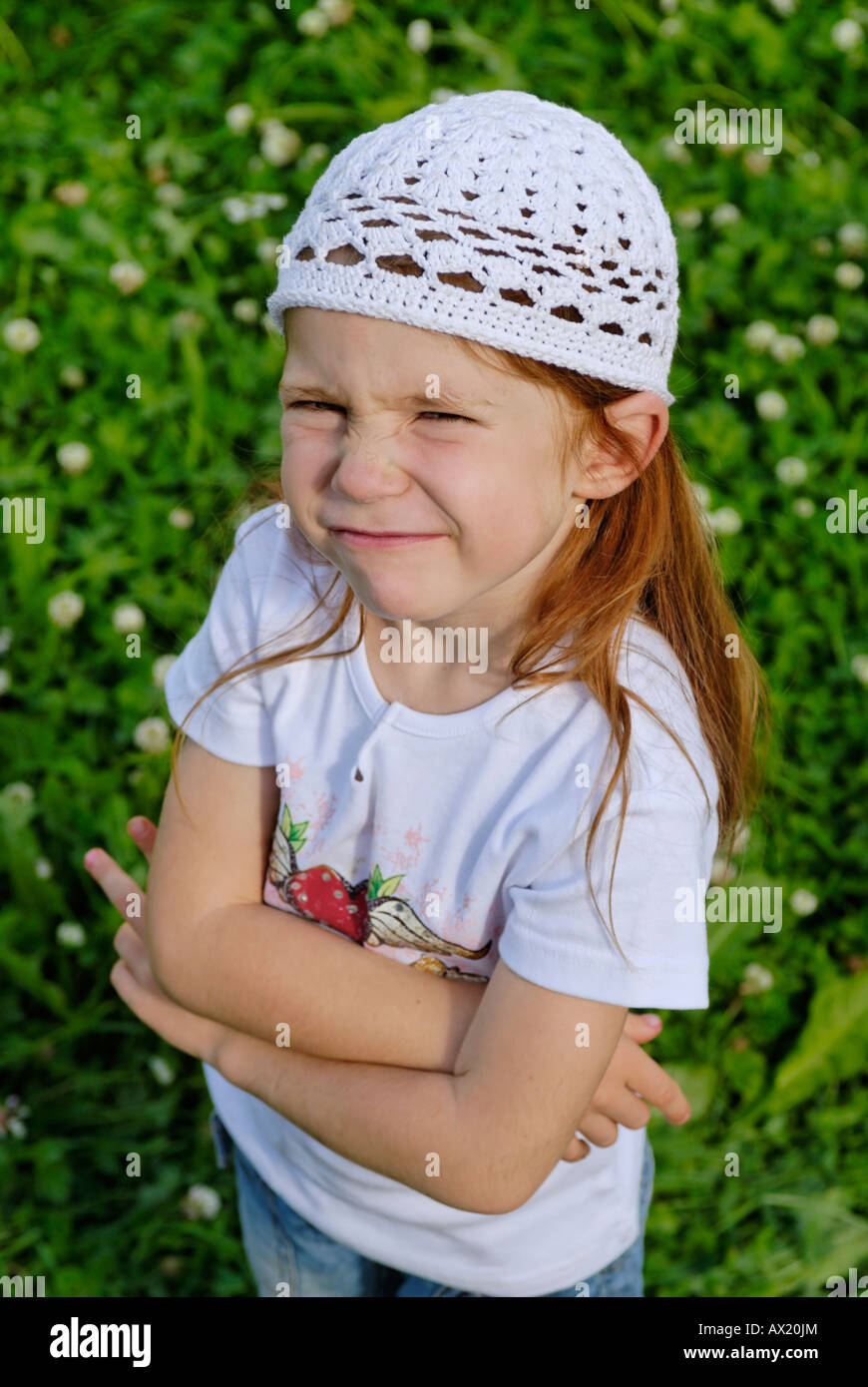 Little Girl Is Bitchy Touchy Recalcitrant And Goatish Stock Photo Alamy