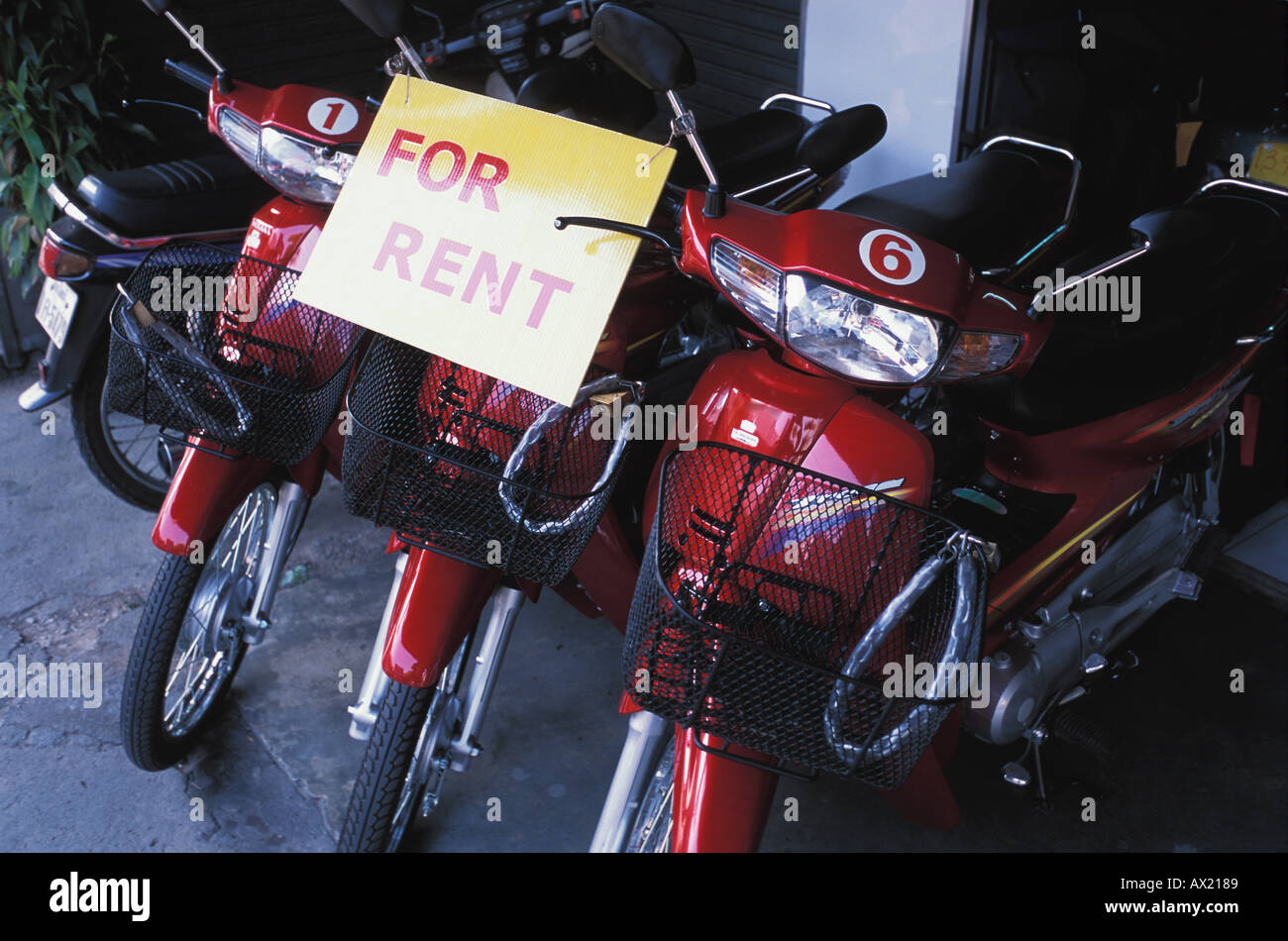 Motorcycles for rent Stock Photo Alamy