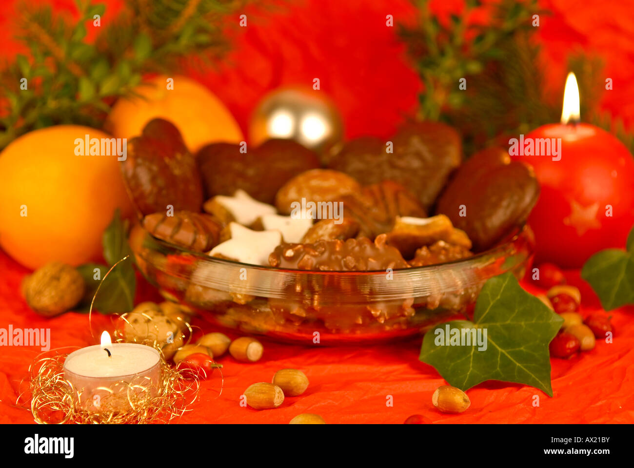 Christmas, candy in a bowl Stock Photo