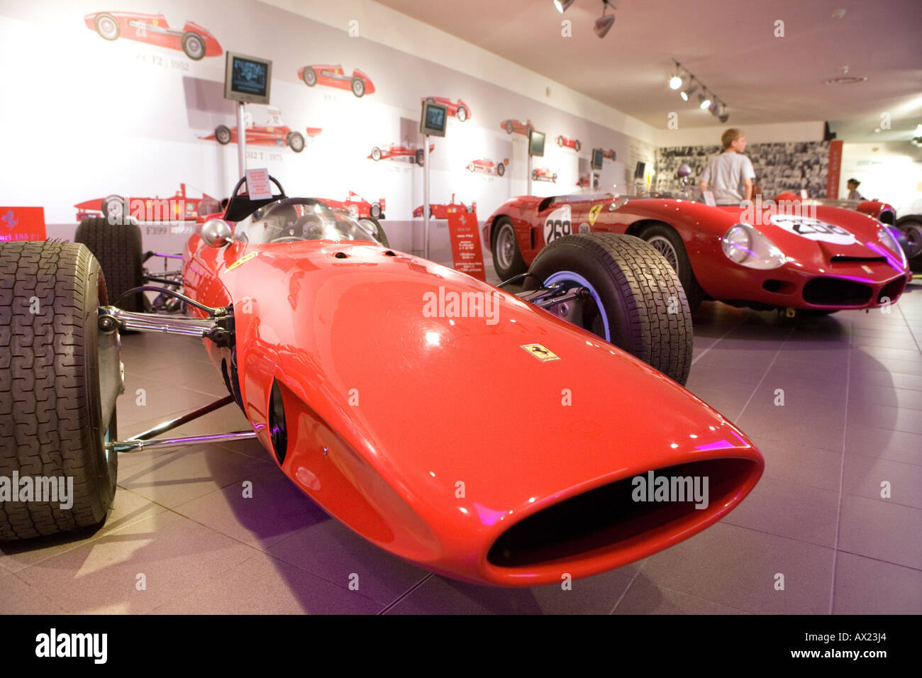 Ferrari racing cars in the Ferrari Galleria Maranello Emilia Romagna ...