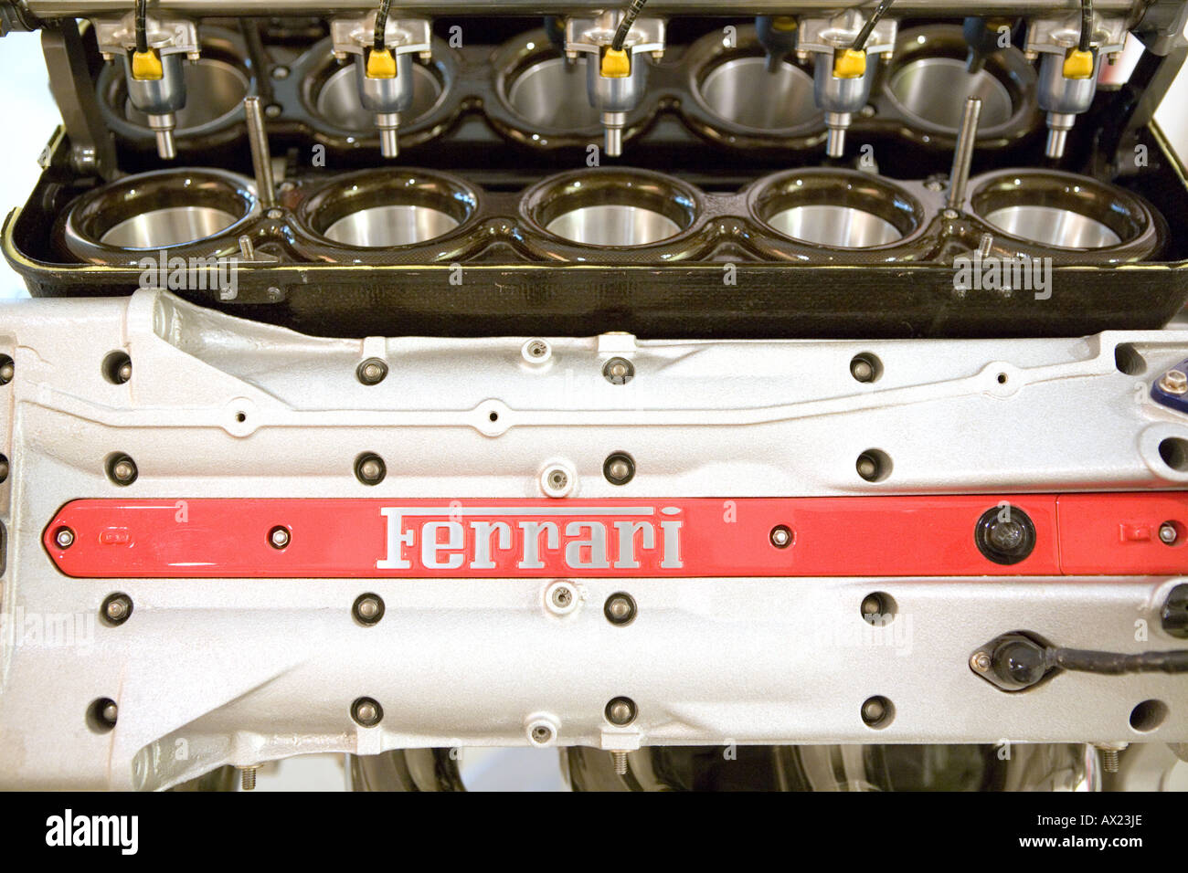 Ferrari engine blocks Ferrari Galleria Maranello Italy Stock Photo Alamy