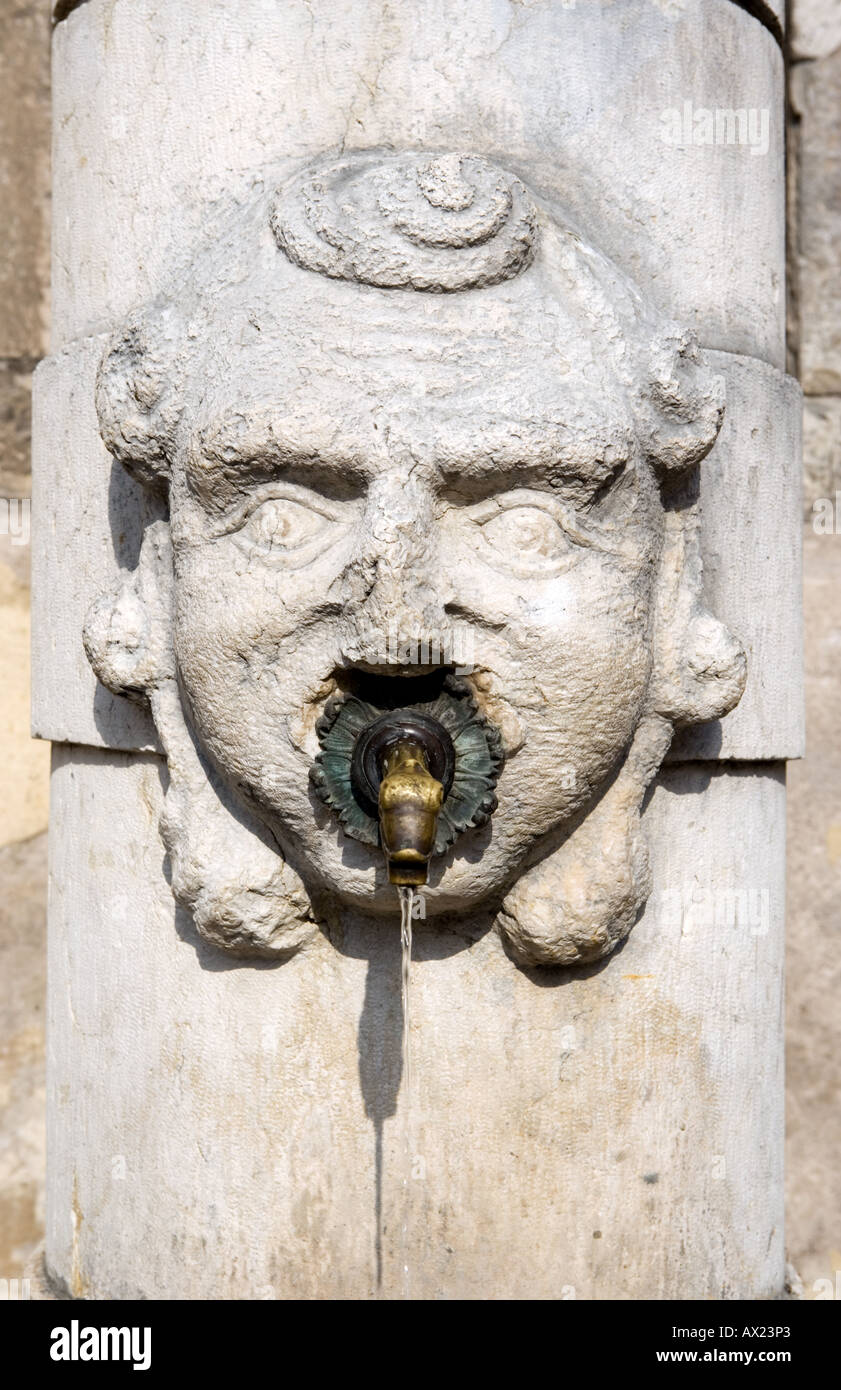 Gargoyle water fountain Riva del Garda Lake Garda Veneto Italy Stock