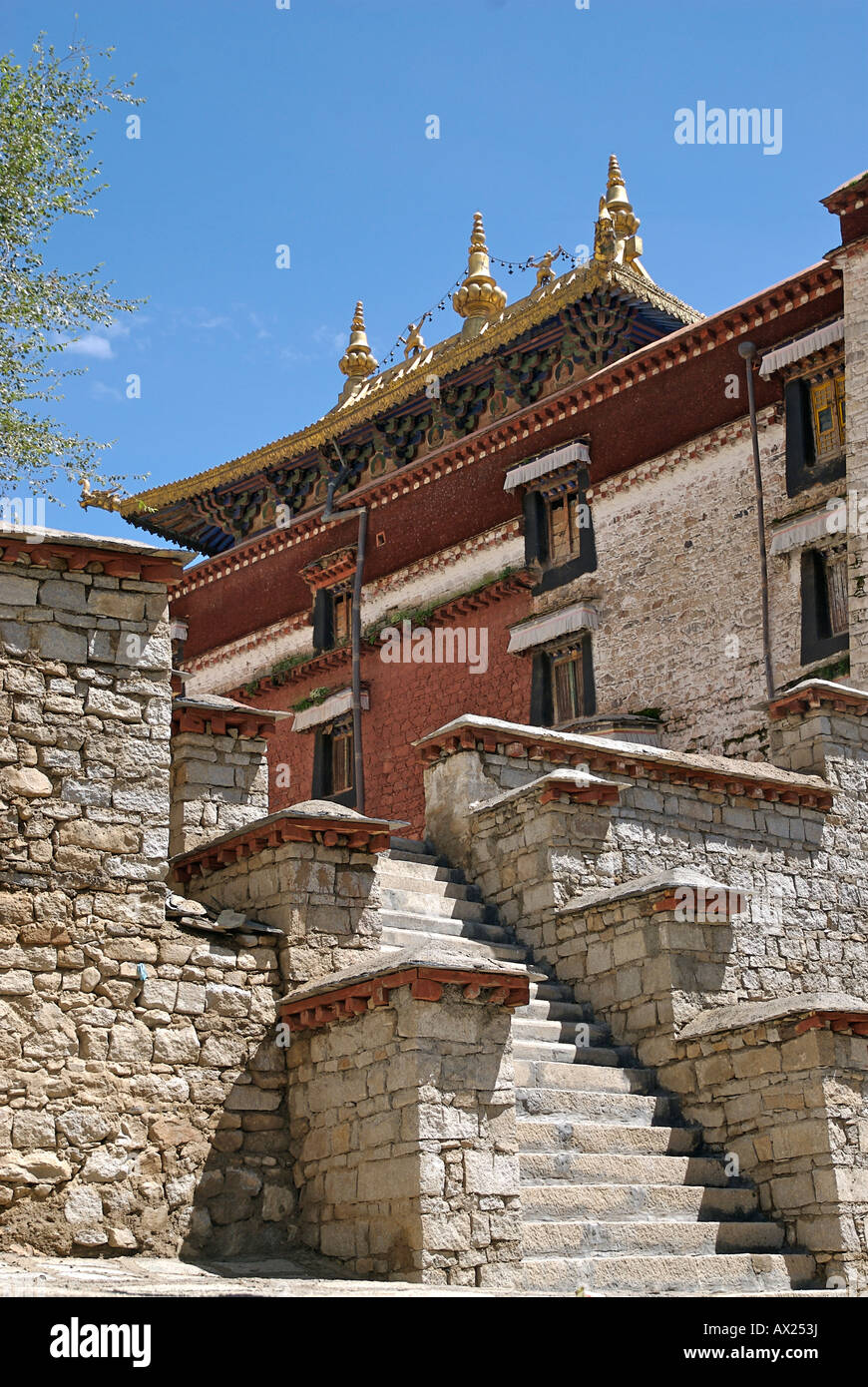Monastery buildings at Drepung, monastery, Lhasa, Tibet Stock Photo