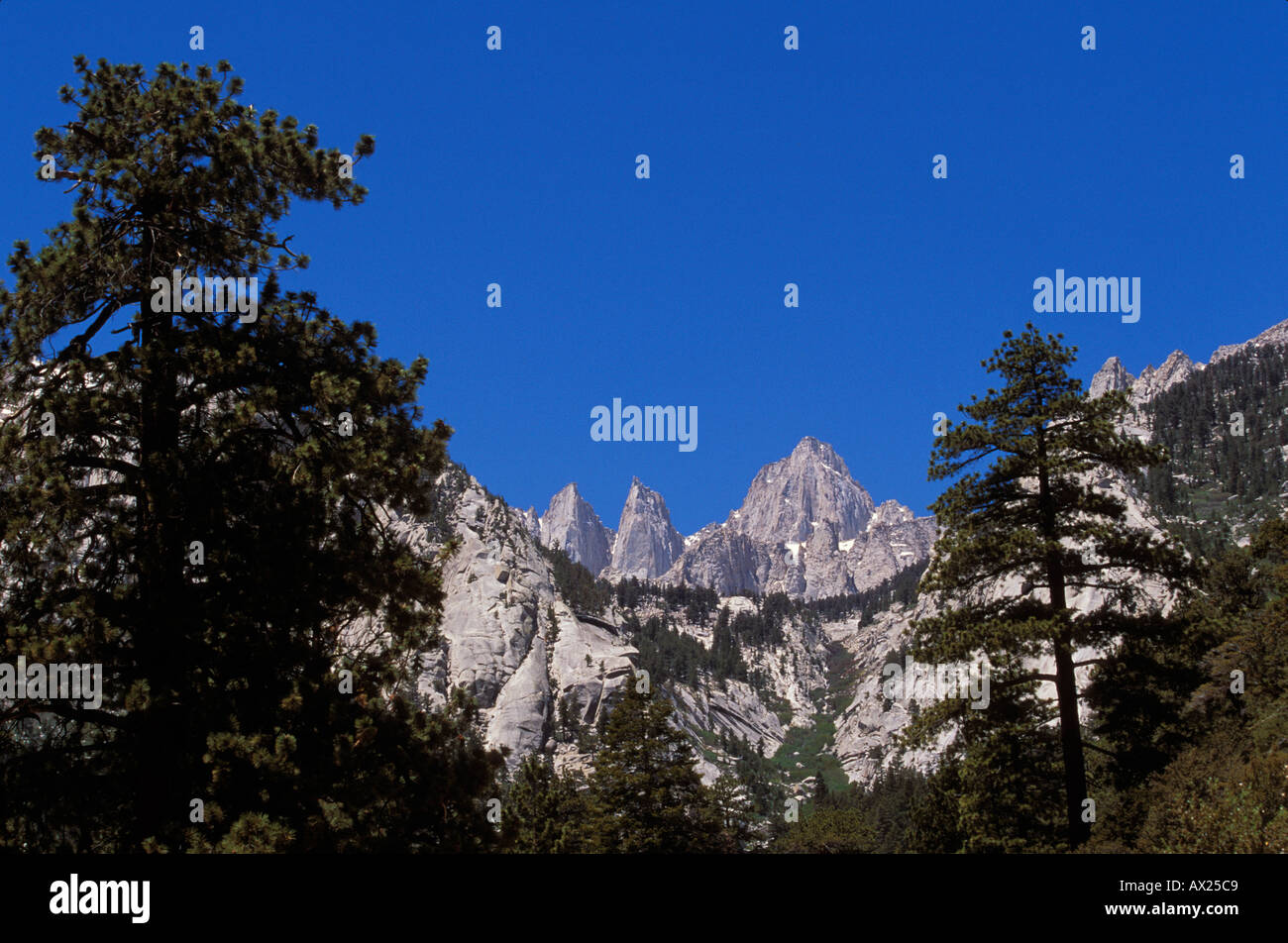 USA California Mt Whitney highest mountain in lower 48 states Stock