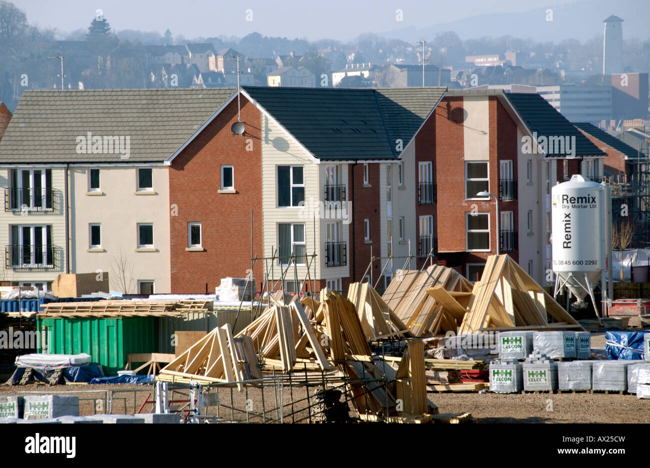 Mixed housing stock under construction in Newport South Wales UK Stock Photo