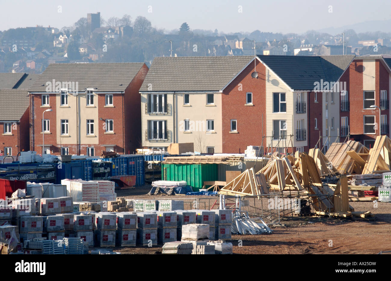 Mixed housing stock under construction in Newport South Wales UK Stock Photo