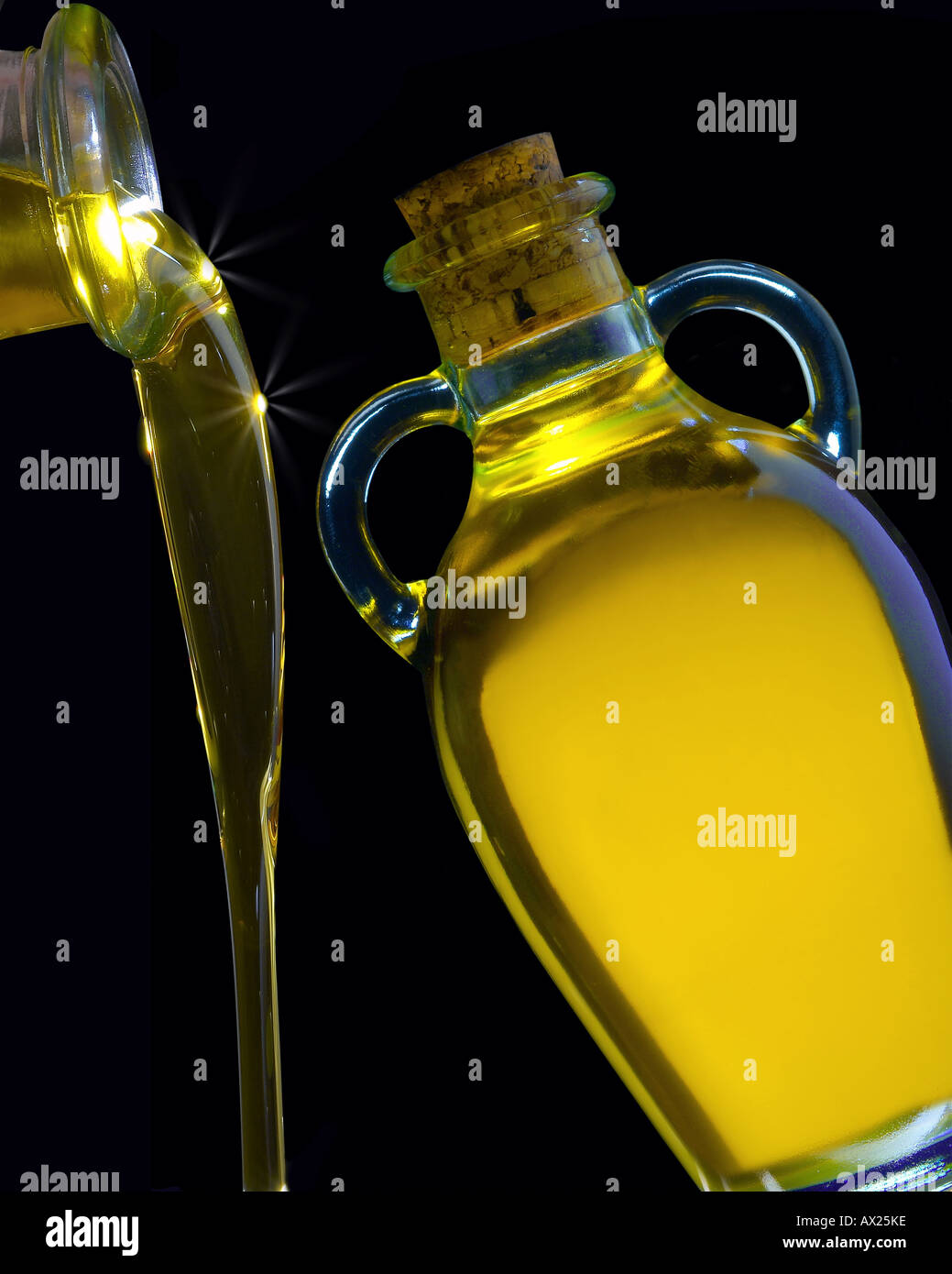 Extra virgin olive oil flask and oil pouring down Stock Photo - Alamy, image size:1039x1390