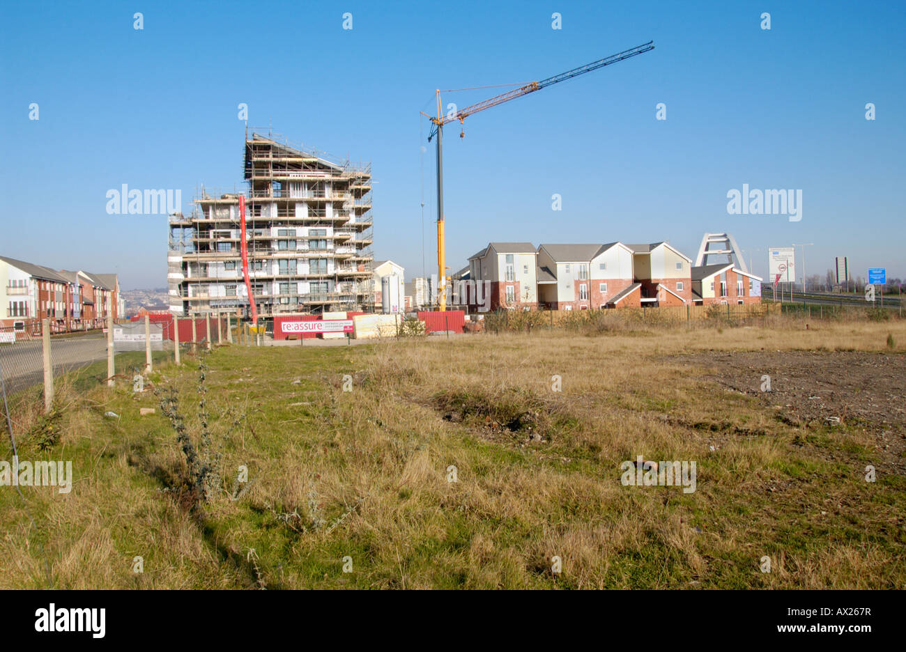 Mixed housing stock under construction in Newport South Wales UK