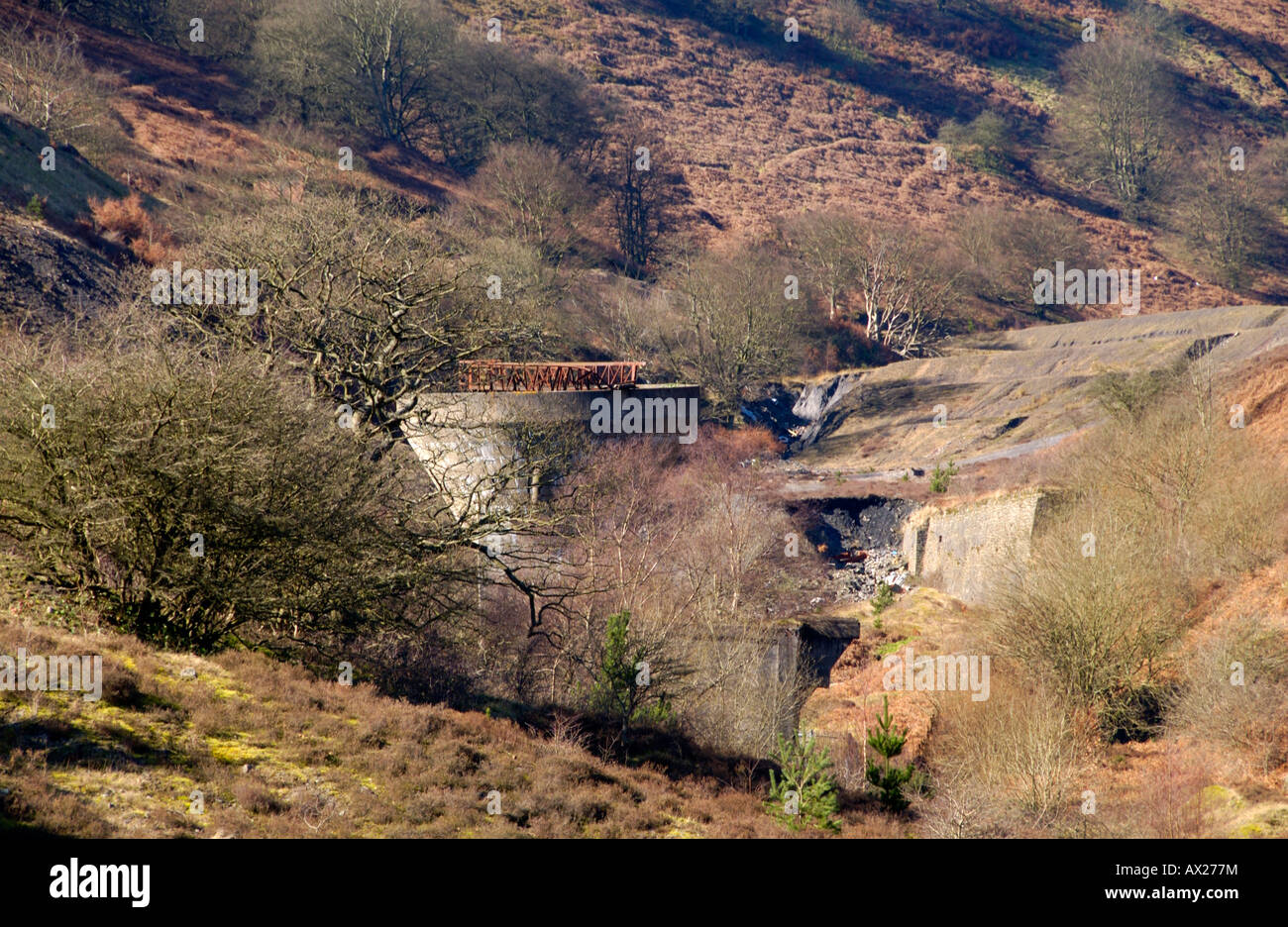 View up the Blaenserchan valley Pontypool South Wales UK a post ...