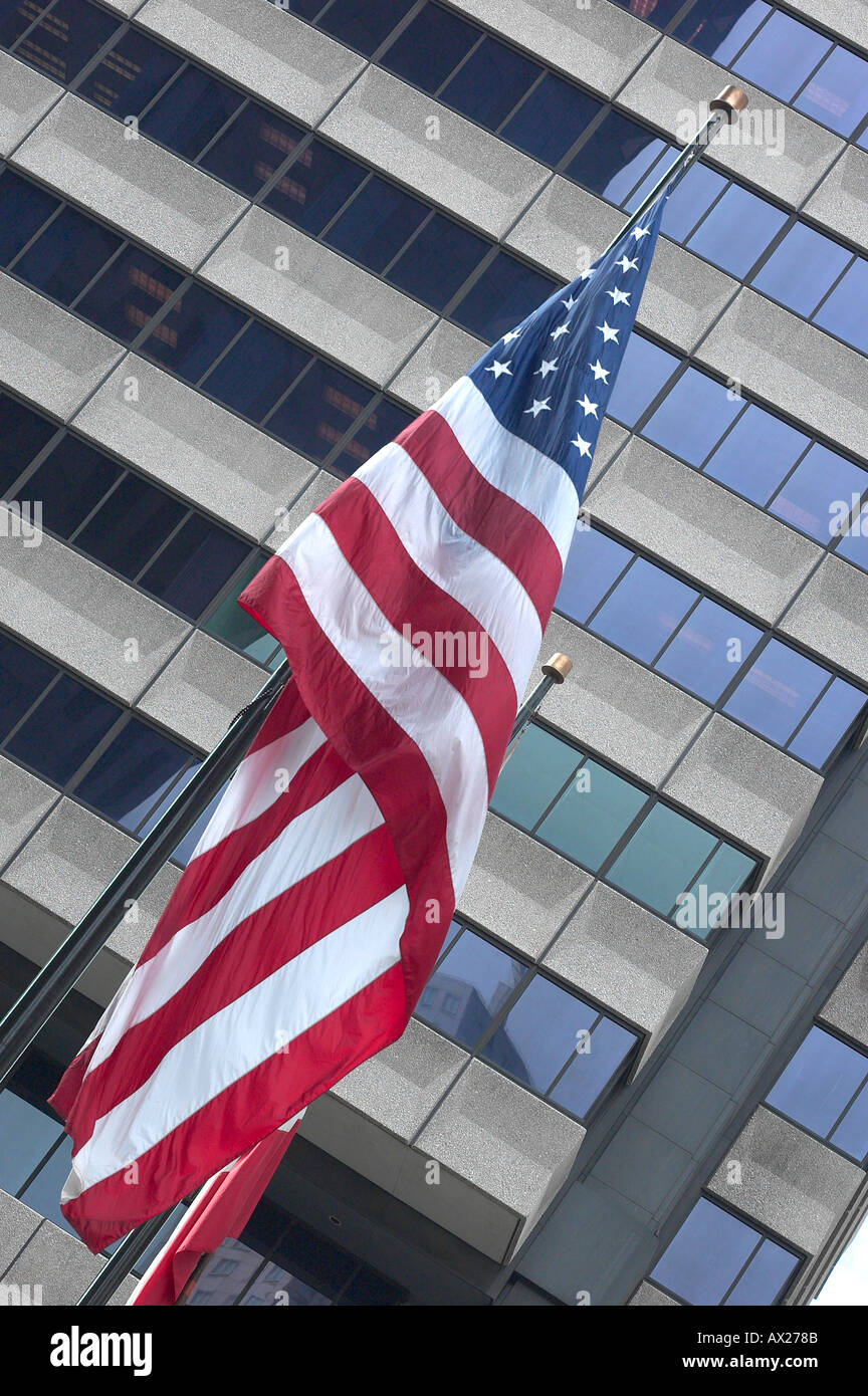 US Flag and office building uid 1427525 Stock Photo