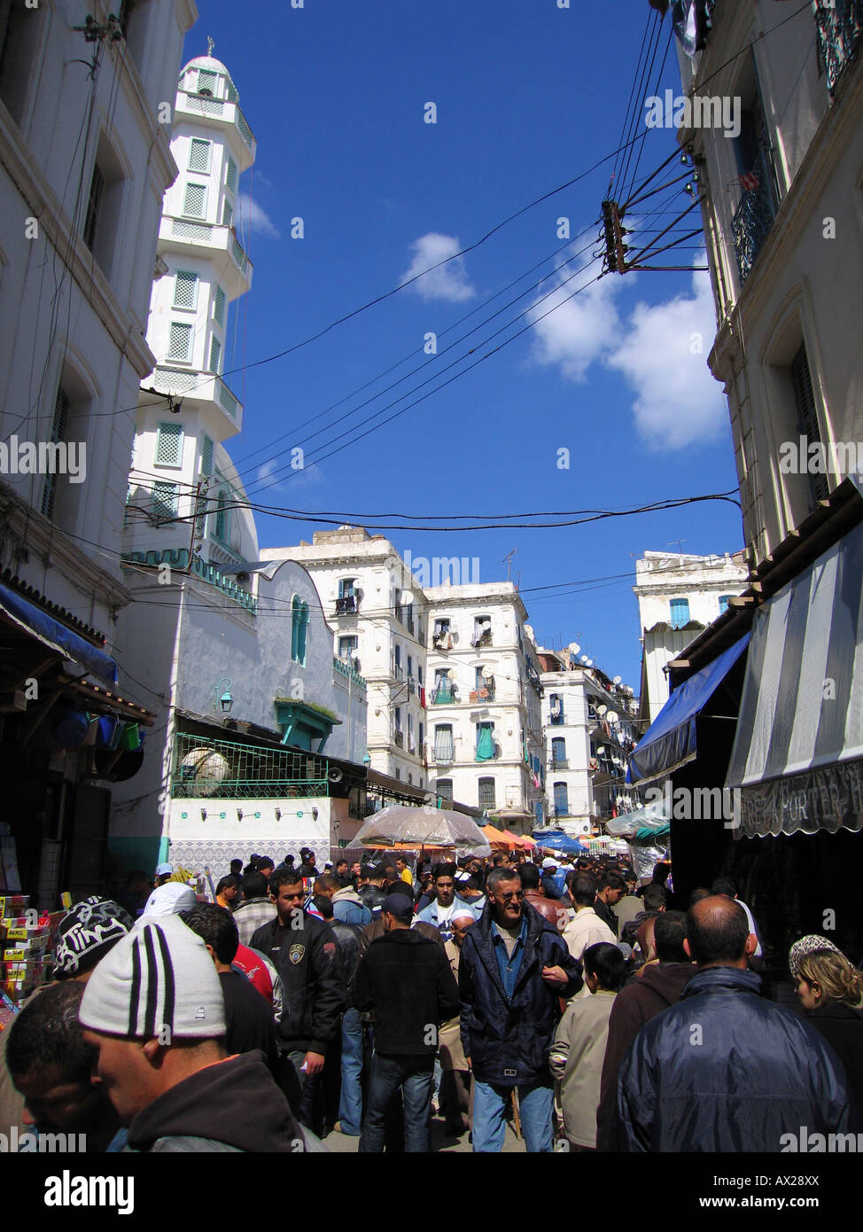 Market in Arbadij street, lower casbah, Algiers, Algeria Stock Photo