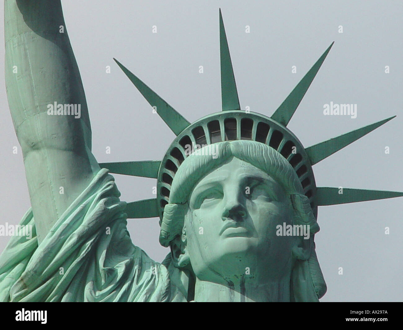 Statue of Liberty head view from front Stock Photo Alamy