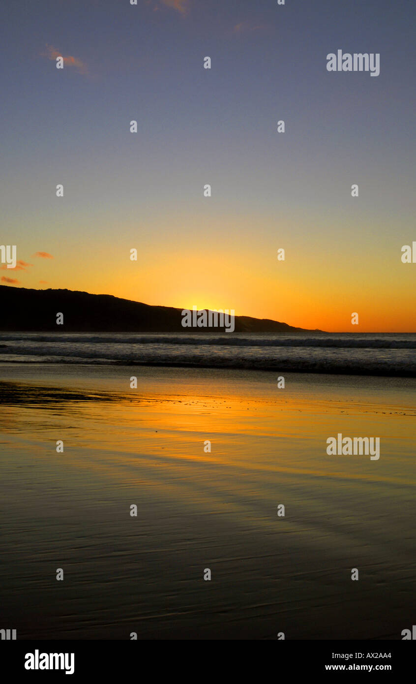 Ahipara Beach Sunset New Zealand Stock Photo