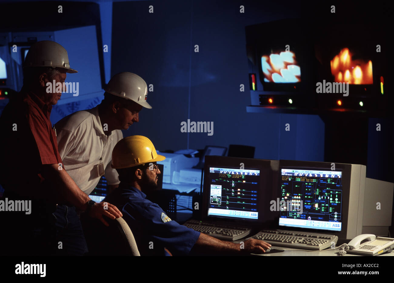 Control panel at thermo electric power generating plant in Saudi Arabia