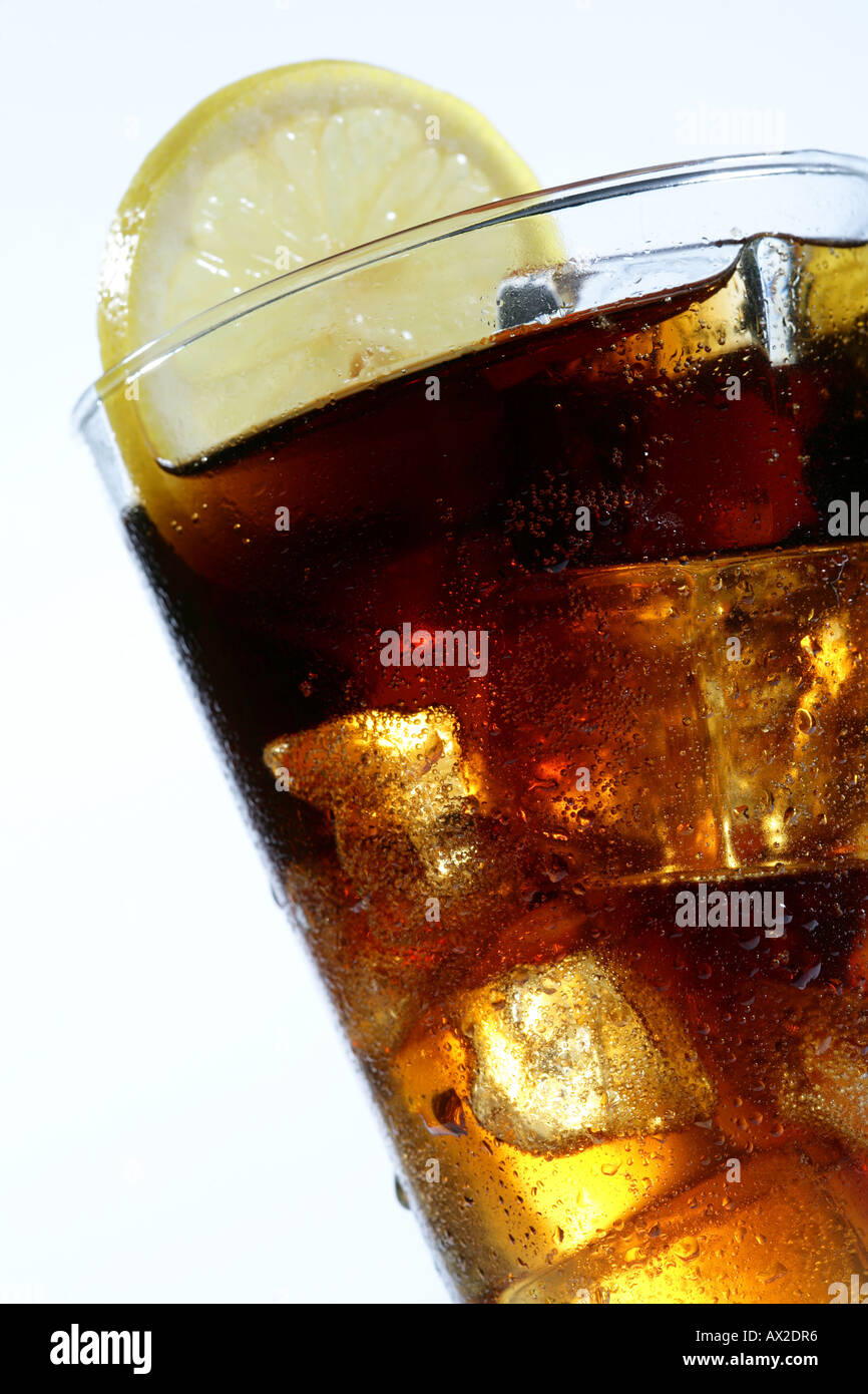Tall glass of cola with ice cubes hi-res stock photography and images ...