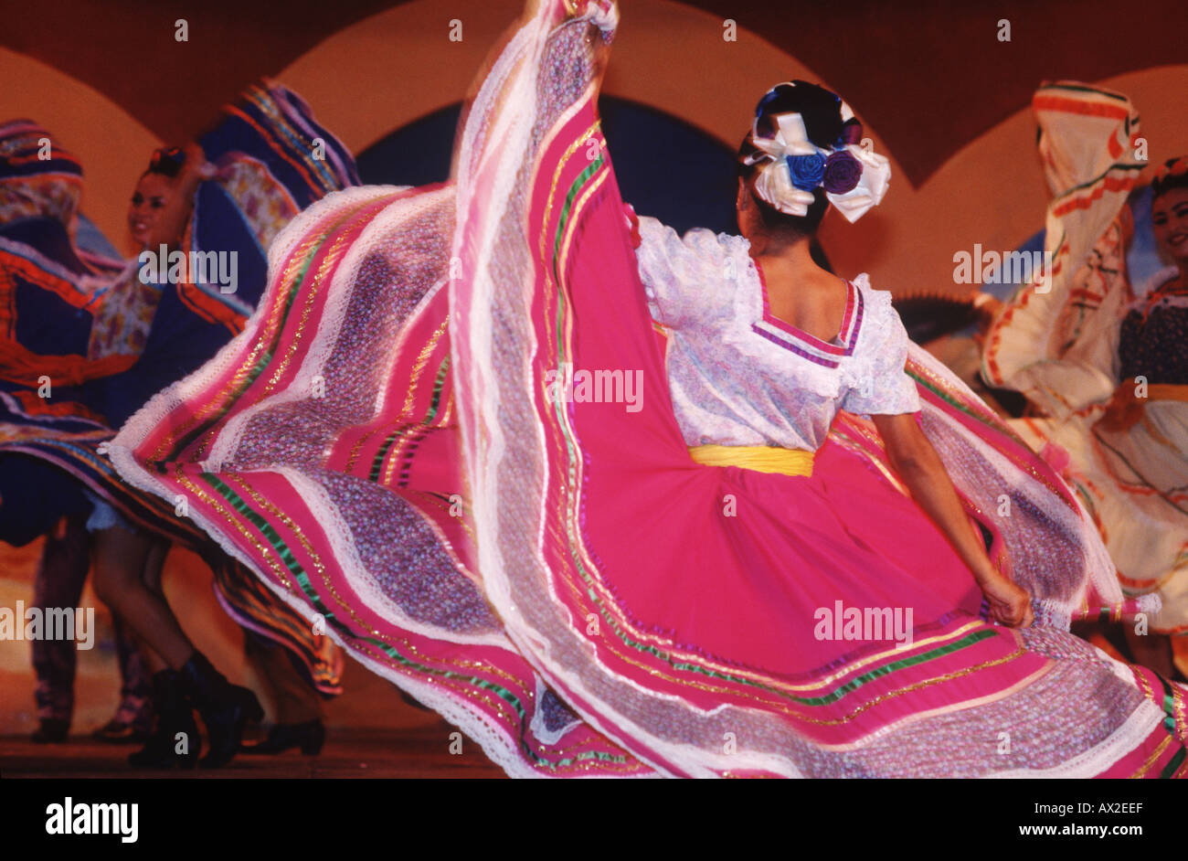 Mexico Performers perform dramatic dance theatre Stock Photo