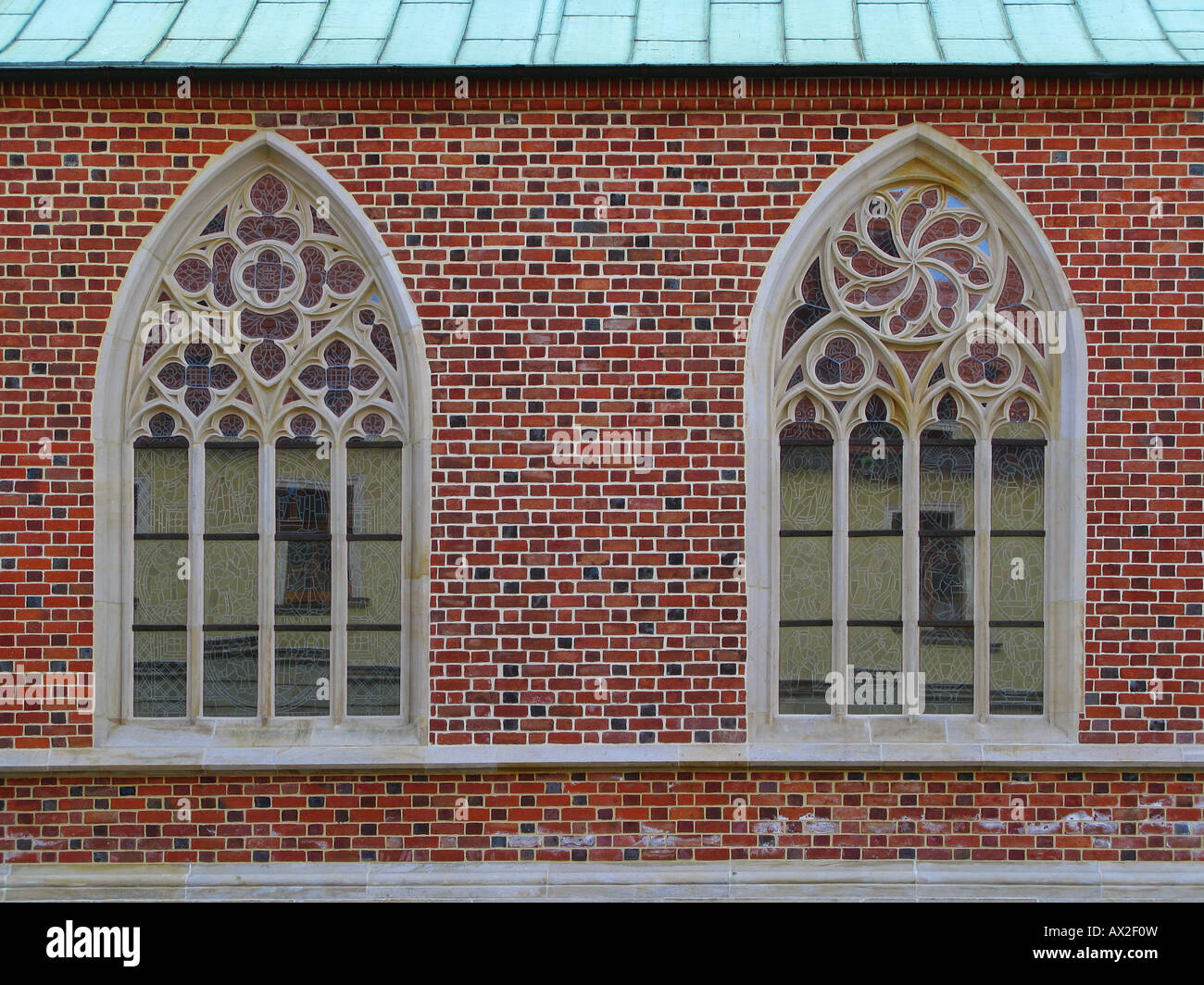 Gothic style windows Saint John's Cathedral Ostrow Tumski Wroclaw Lower