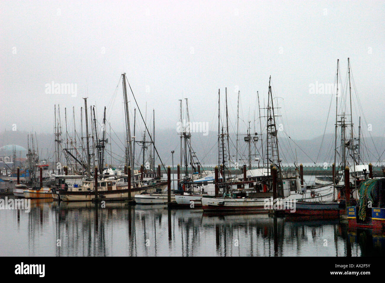 Fishing boats at Yaquina Bay Newport Oregon Stock Photo
