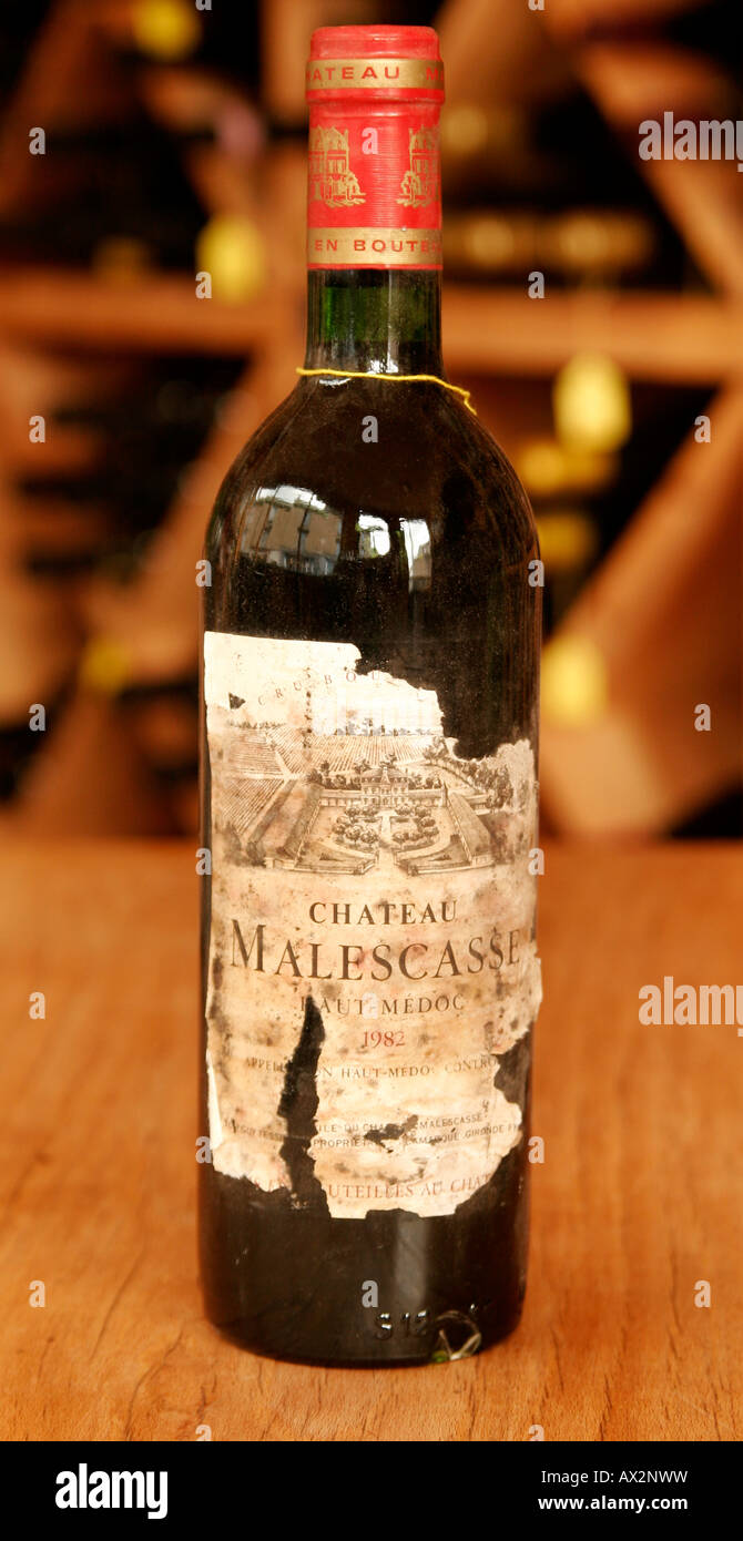 Bottle of Chateau Malescasse red wine from the Medoc Bordeaux region in