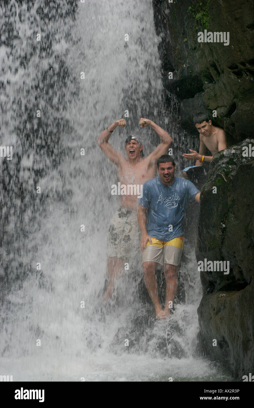 Cascada La Mina waterfall El Yunque rain forest Puerto rico Stock Photo