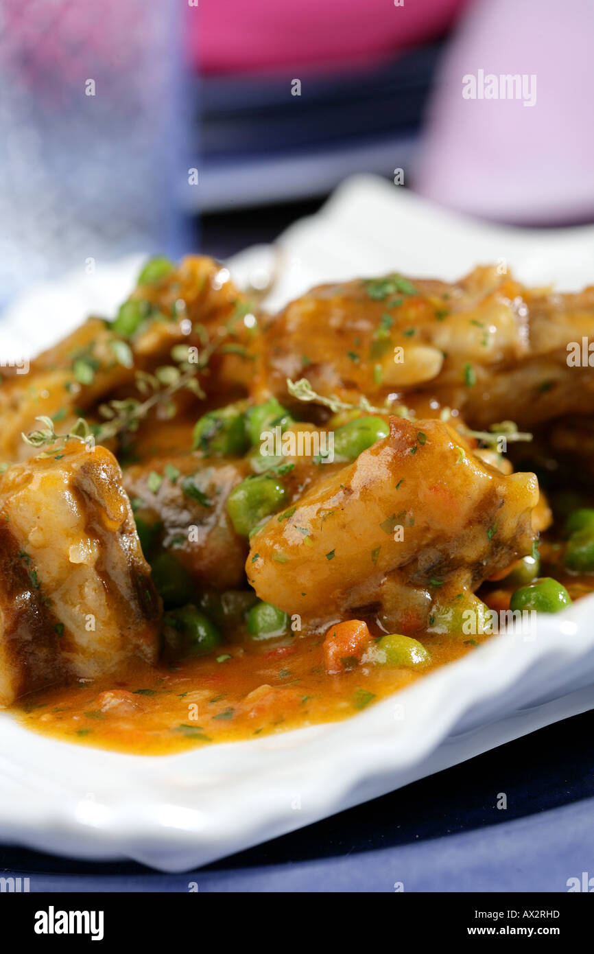 Lamb stewed with peans and thyme Stock Photo Alamy