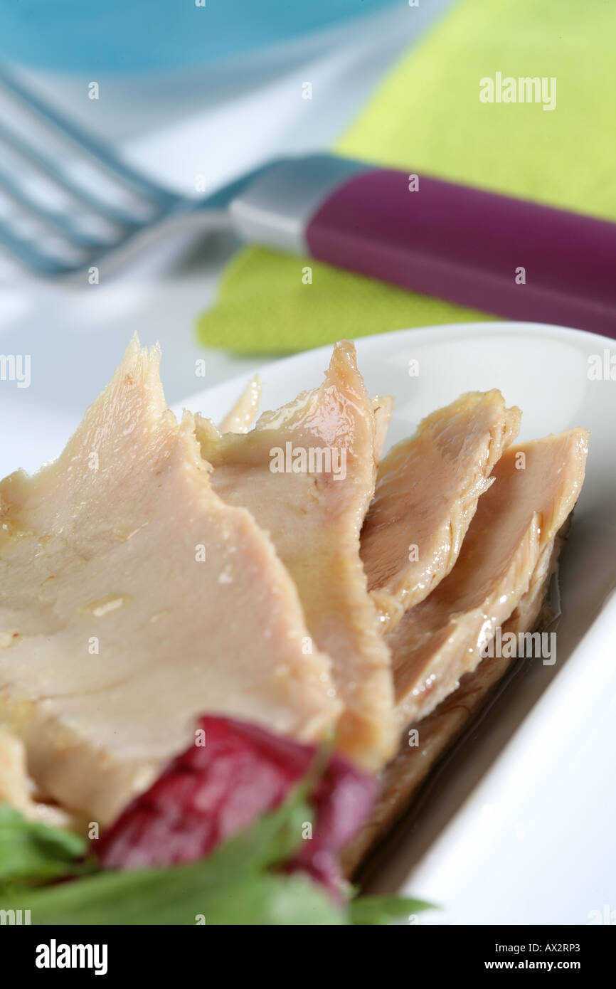 Tuna belly with salad Stock Photo Alamy
