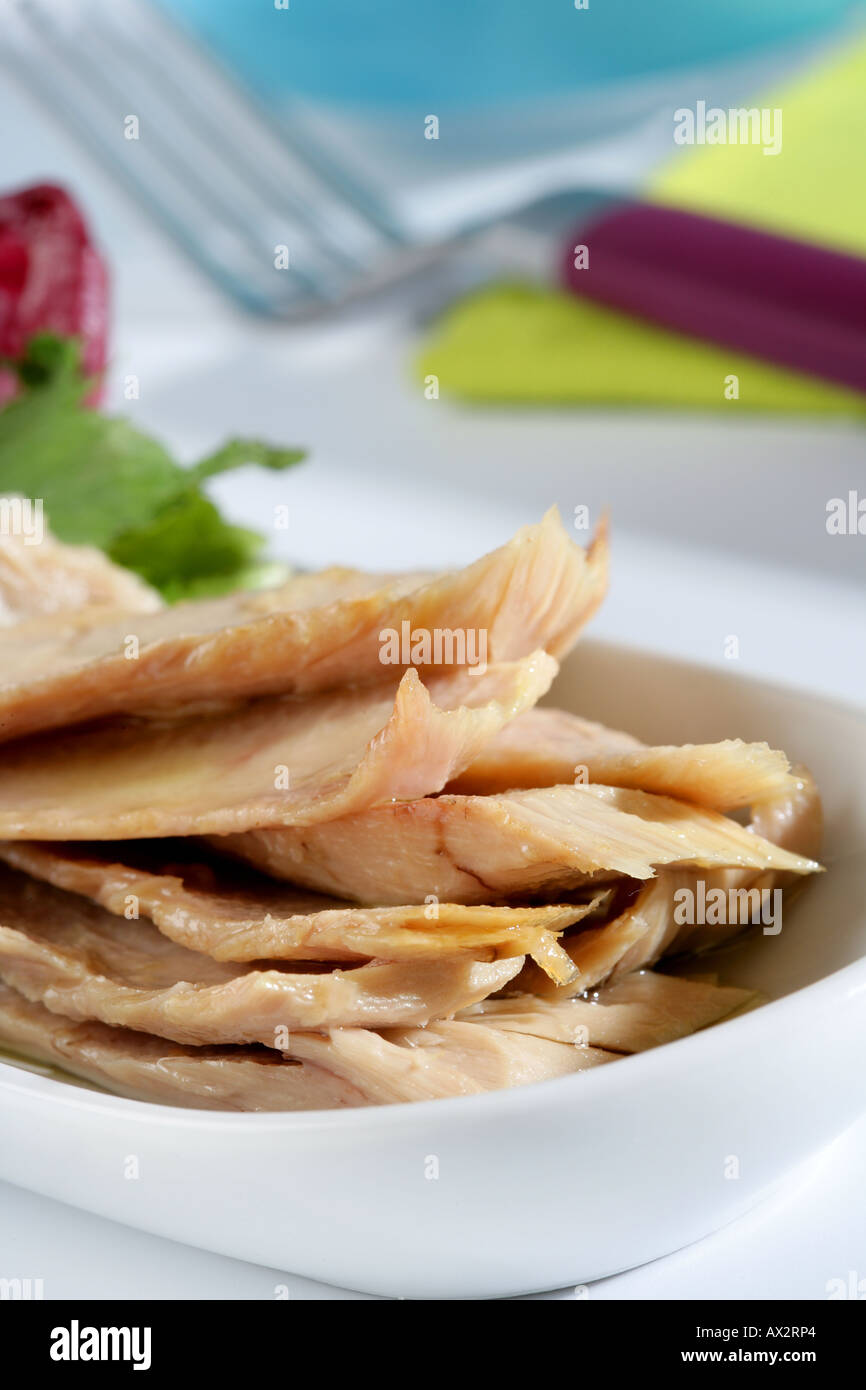 Tuna belly with salad Stock Photo Alamy