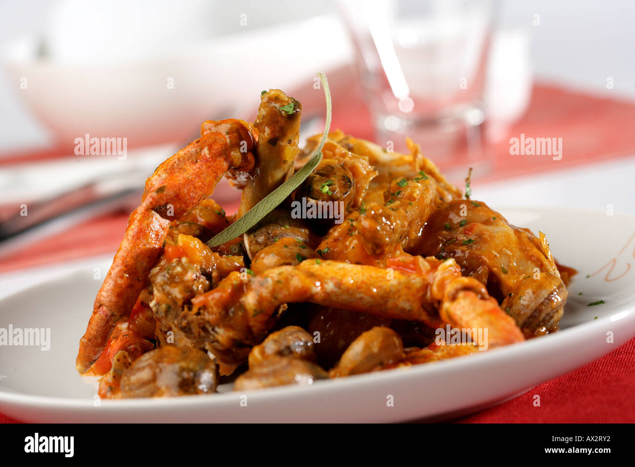 Spider crab with rabbit and snails Stock Photo - Alamy