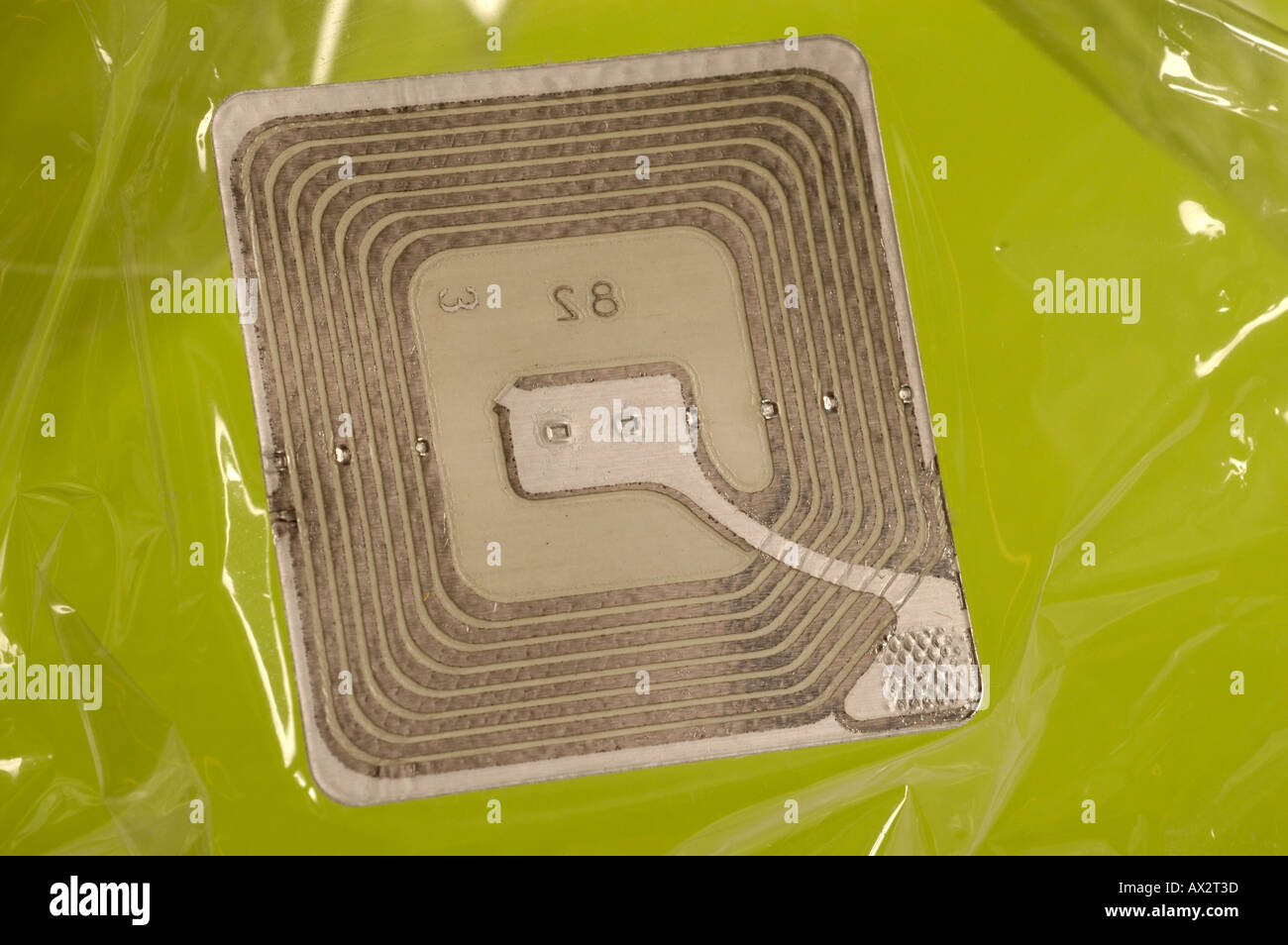 RFID transponder on a plastic foil. (c) by uli nusko, ch-3012 bern. Stock Photo