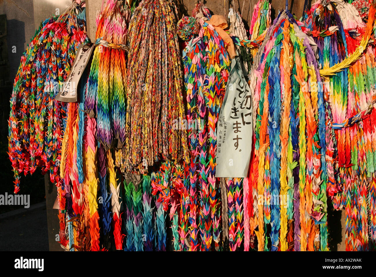 Cranes Folded Out Of Colourful Paper Origami On The