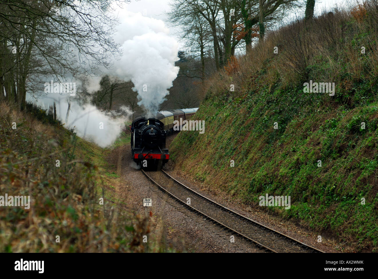 Engine 5224 on the West Somerset Railway from Lydeard to