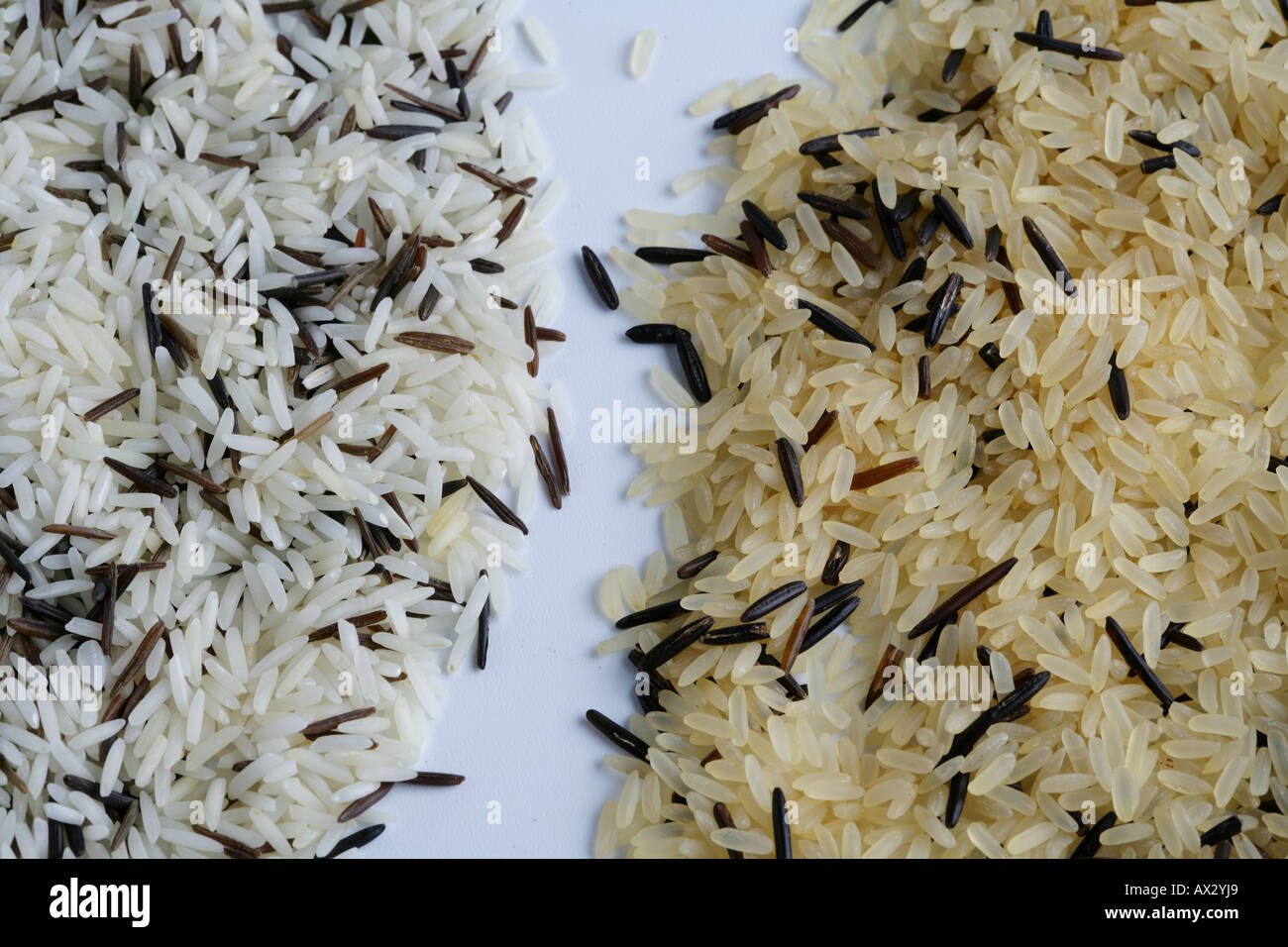Basmati rice and wild rice mixed and mix of wild rice and parboiled