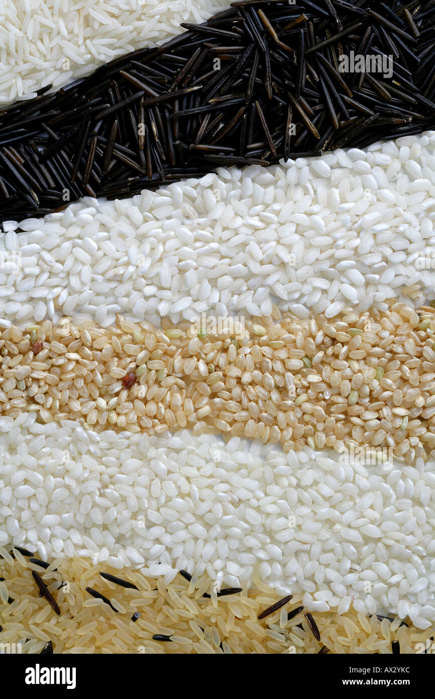 Range of rices basmati wild arborio integral regular mix of parboiled