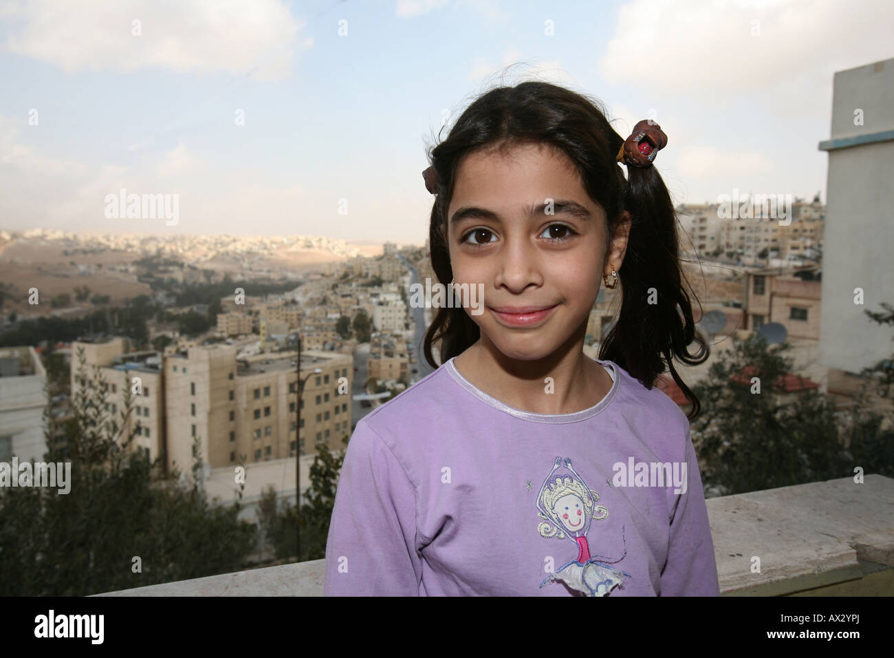 A young Iraqi girl in Amman Many Iraqi refugees have settled in Amman Jordan because of the ongoing violence in their own countr Stock Photo