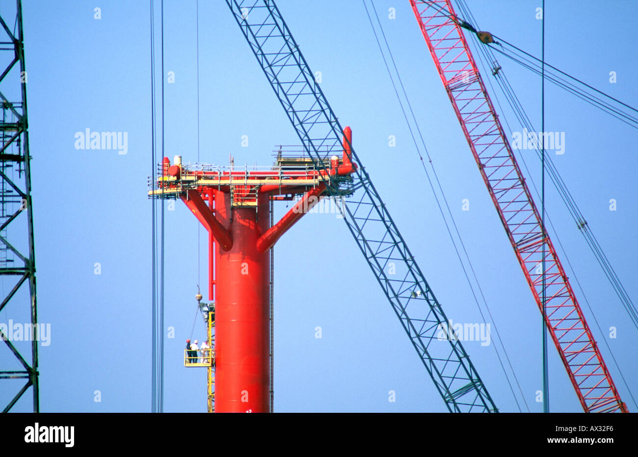 Oil industry platform rig construction at Nigg Bay, Cromarty, Scotland, UK Stock Photo
