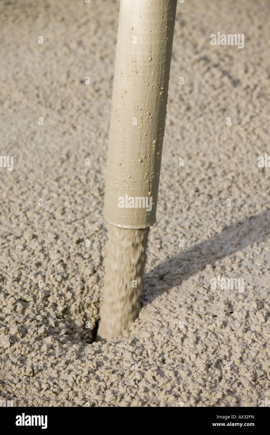 pouring concrete foundations Stock Photo